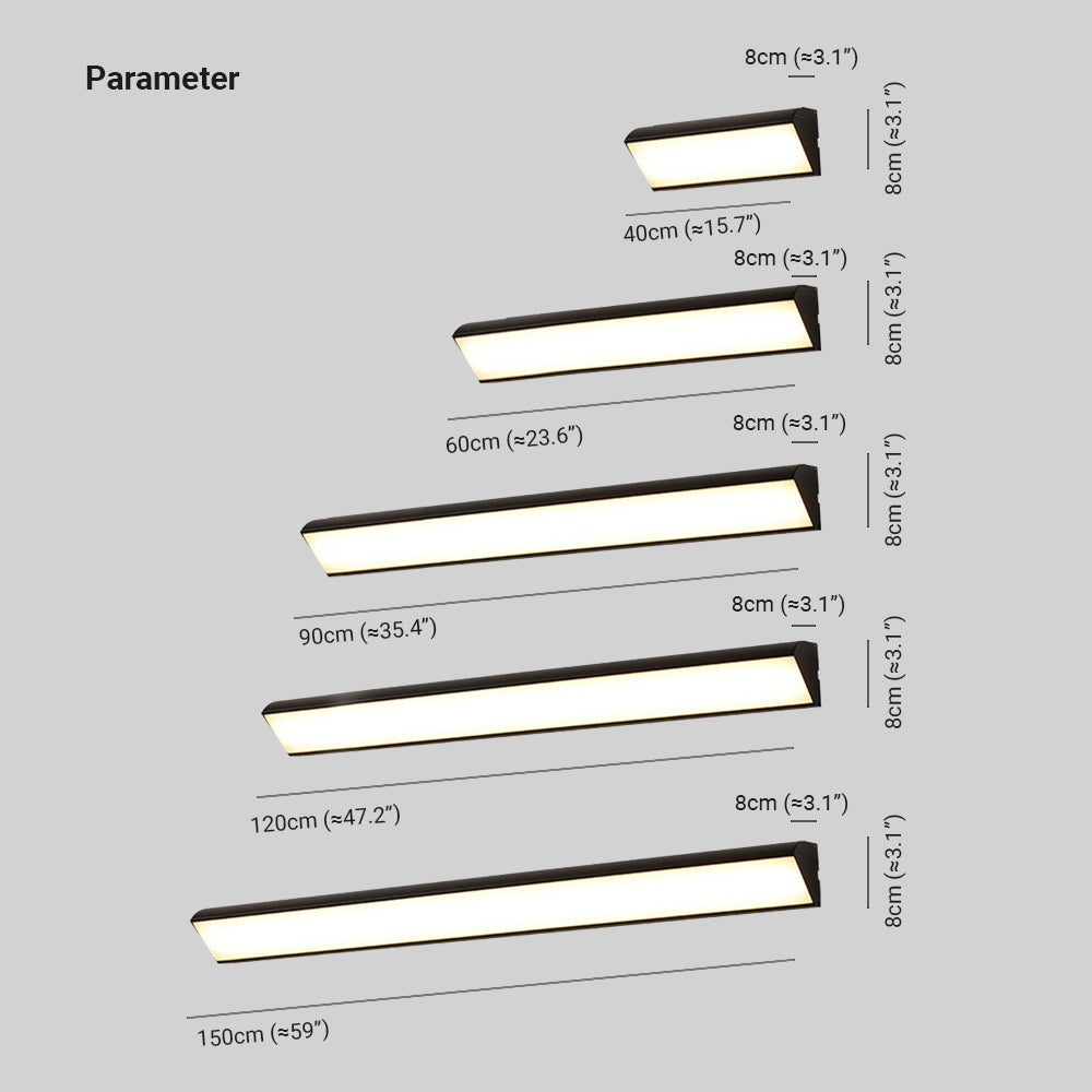 Ray Minimalista Linea Metallo Acrilico Applique da Esterno Nero