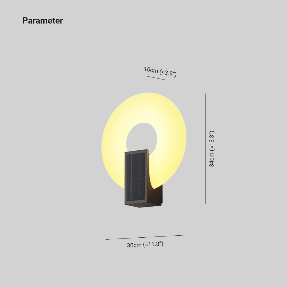 Ray Moderno Anello Solare Acrilico Applique da Esterno Bianco