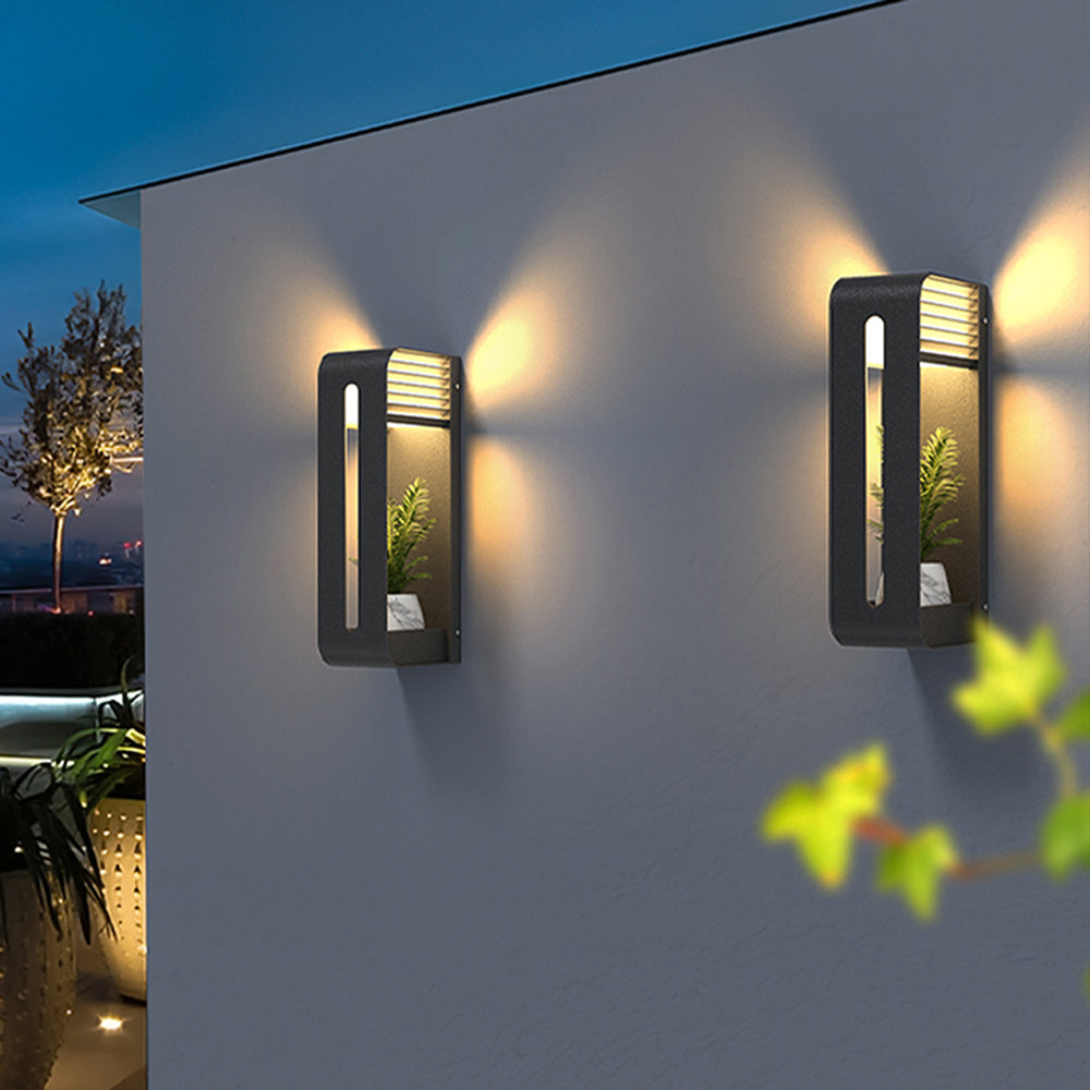 Ray Rettangolare Moderno Solare Applique da Esterno /Portavaso per Piante