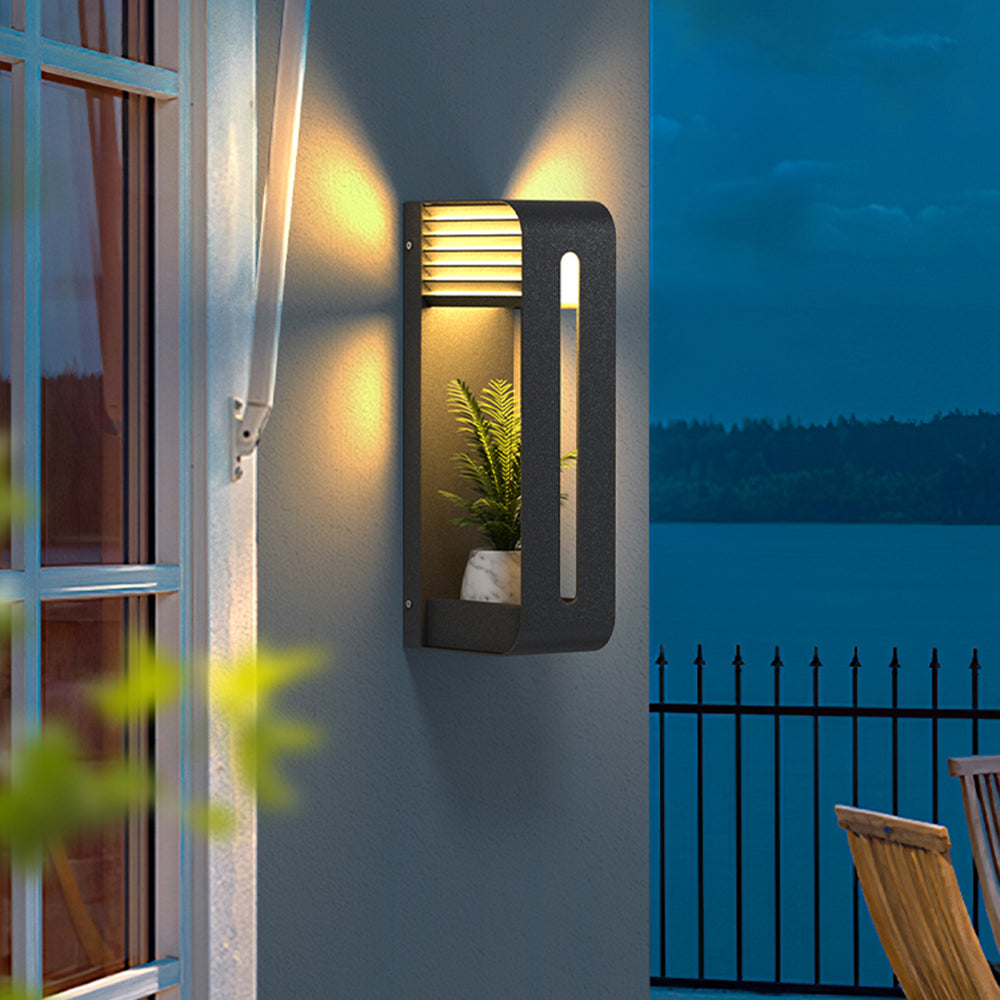 Ray Rettangolare Moderno Solare Applique da Esterno /Portavaso per Piante