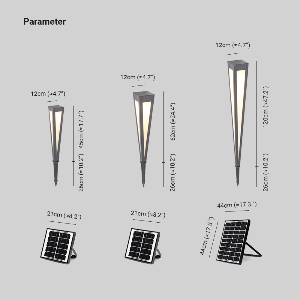 Ray Solare Lineare Trigonale Moderno Lampade da Esterno Metallo