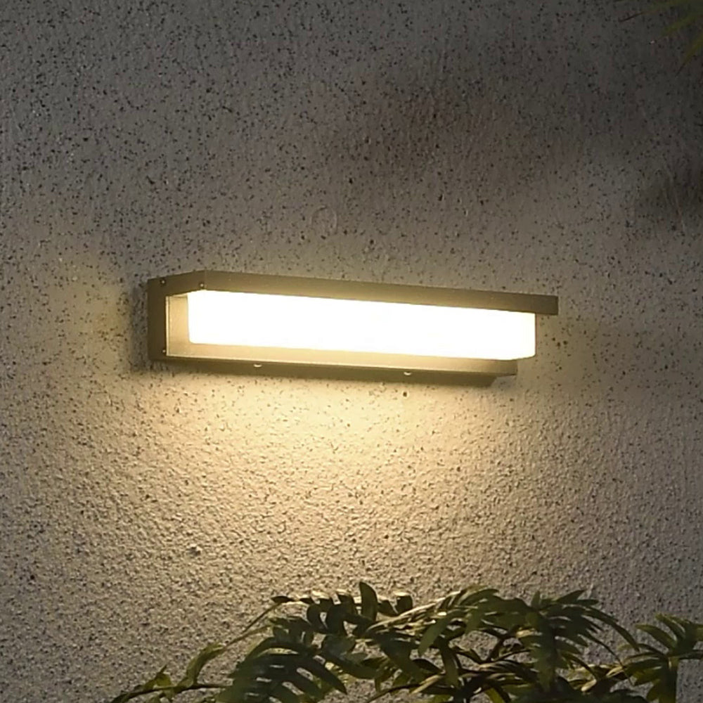 Ray Moderna Rettangolare Solare Metallo Applique da Esterno