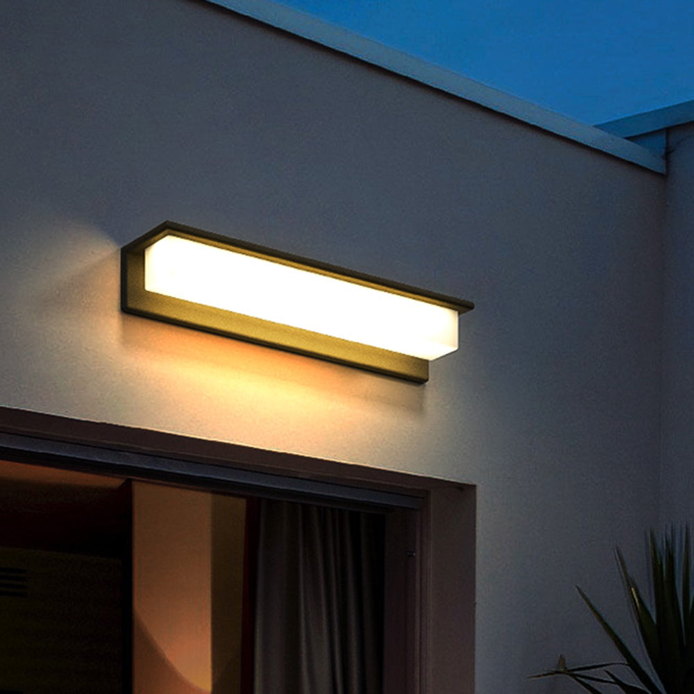 Ray Moderna Rettangolare Solare Metallo Applique da Esterno