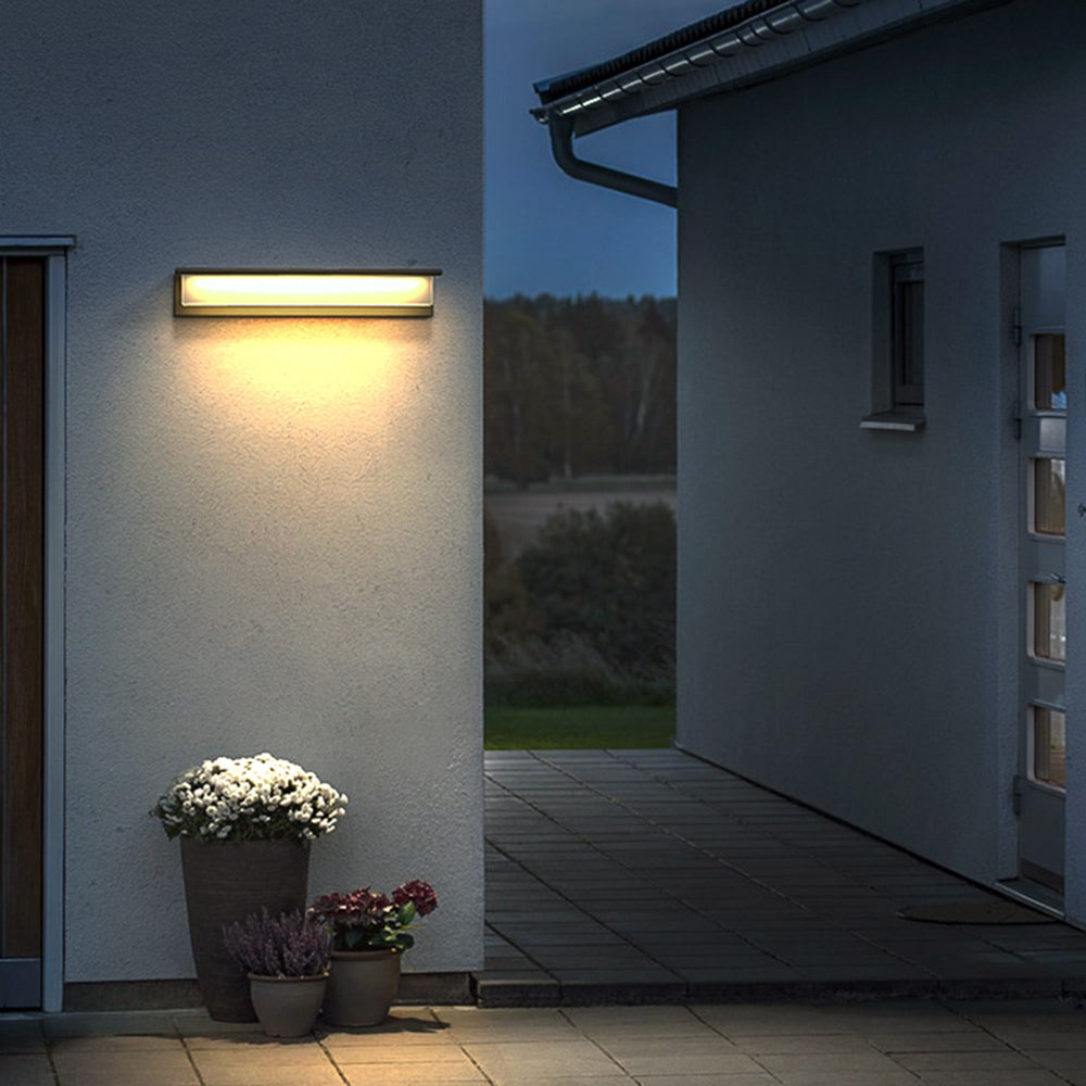 Ray Moderna Rettangolare Solare Metallo Applique da Esterno