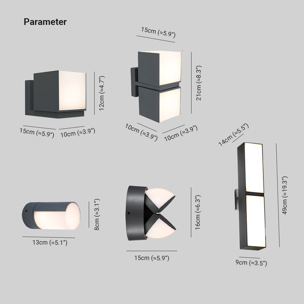 Ray Moderno Geometria Ruotabile Applique da Esterno Balcone