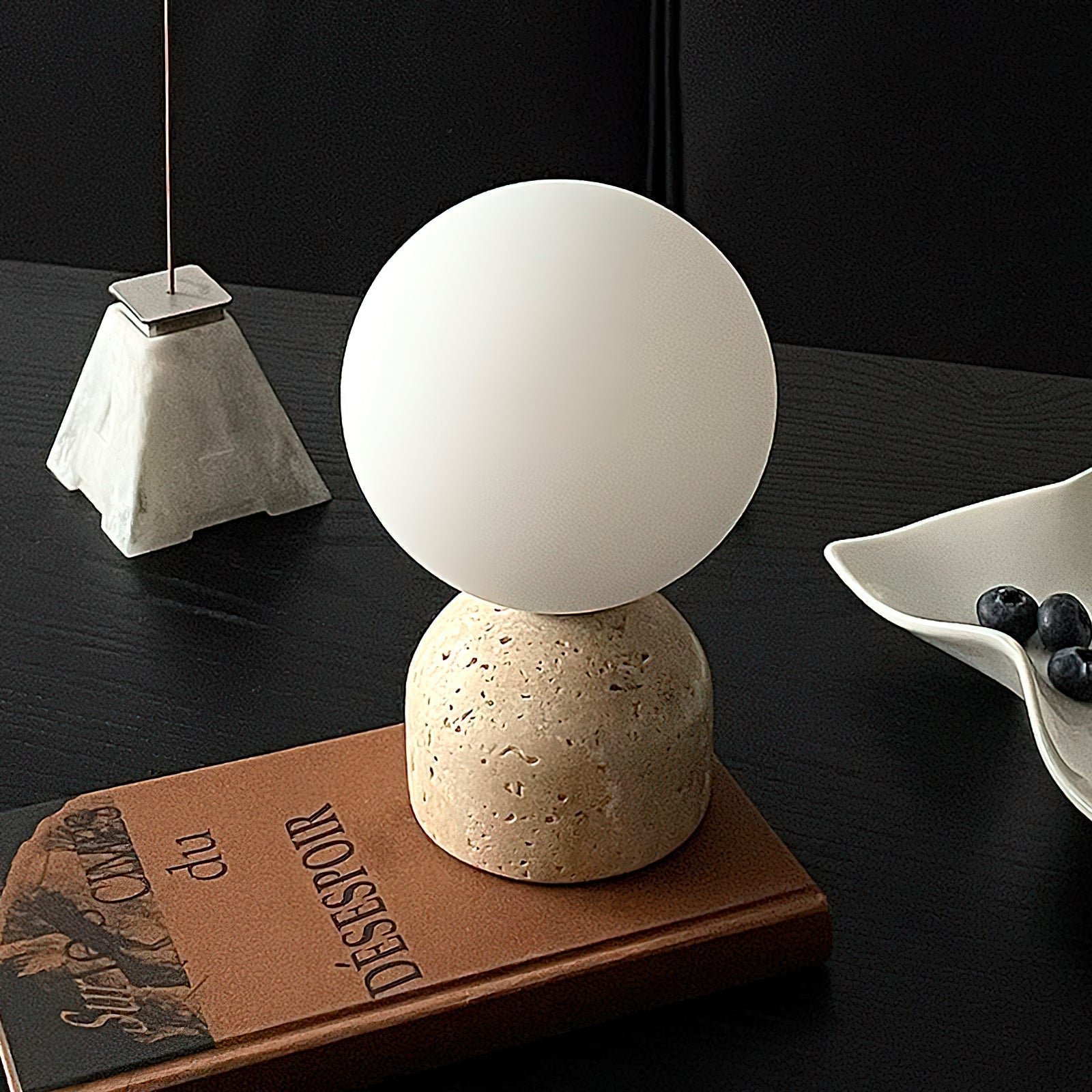 Aalia Marble Modern Minimalist Table Lamp - Lamp Copper