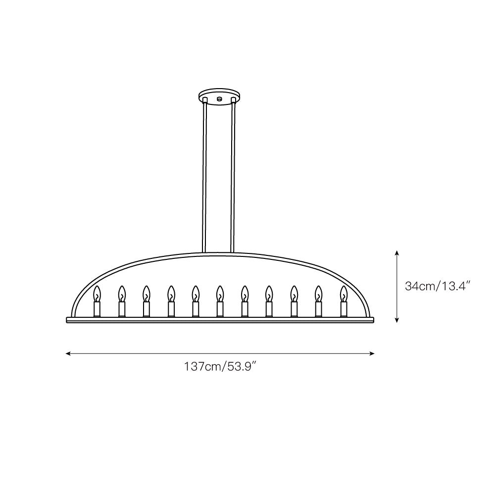 Abbott Linear Minimalist Metal Chandelier - Lamp Copper