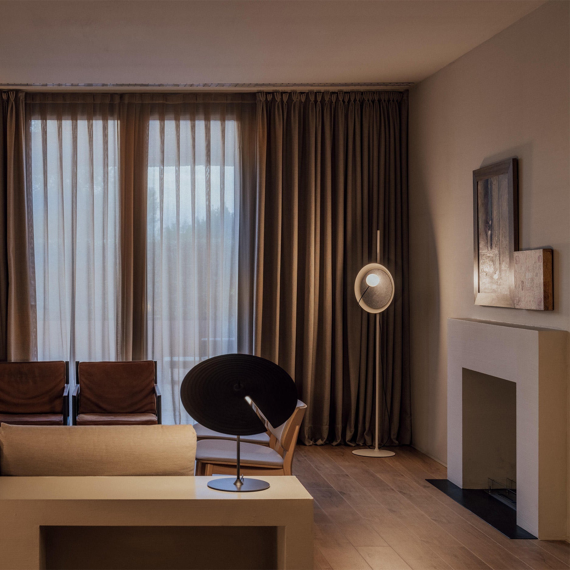 Acoustic Disc Floor Lamp - Lamp Copper