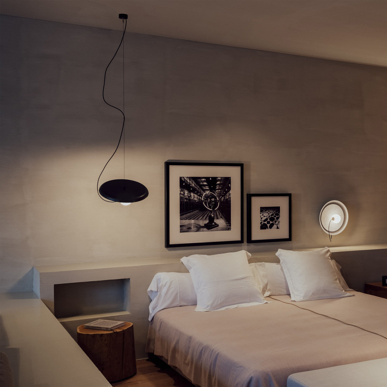 Acoustic Modern Disc Glass Pendant Lamp - Lamp Copper