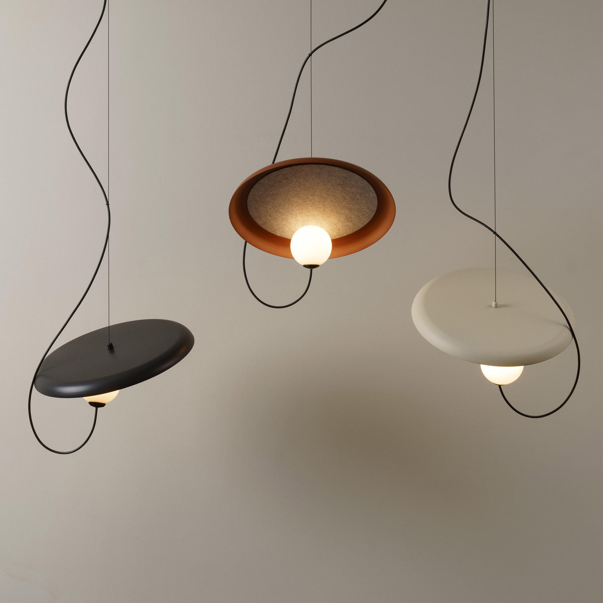 Acoustic Modern Disc Glass Pendant Lamp - Lamp Copper