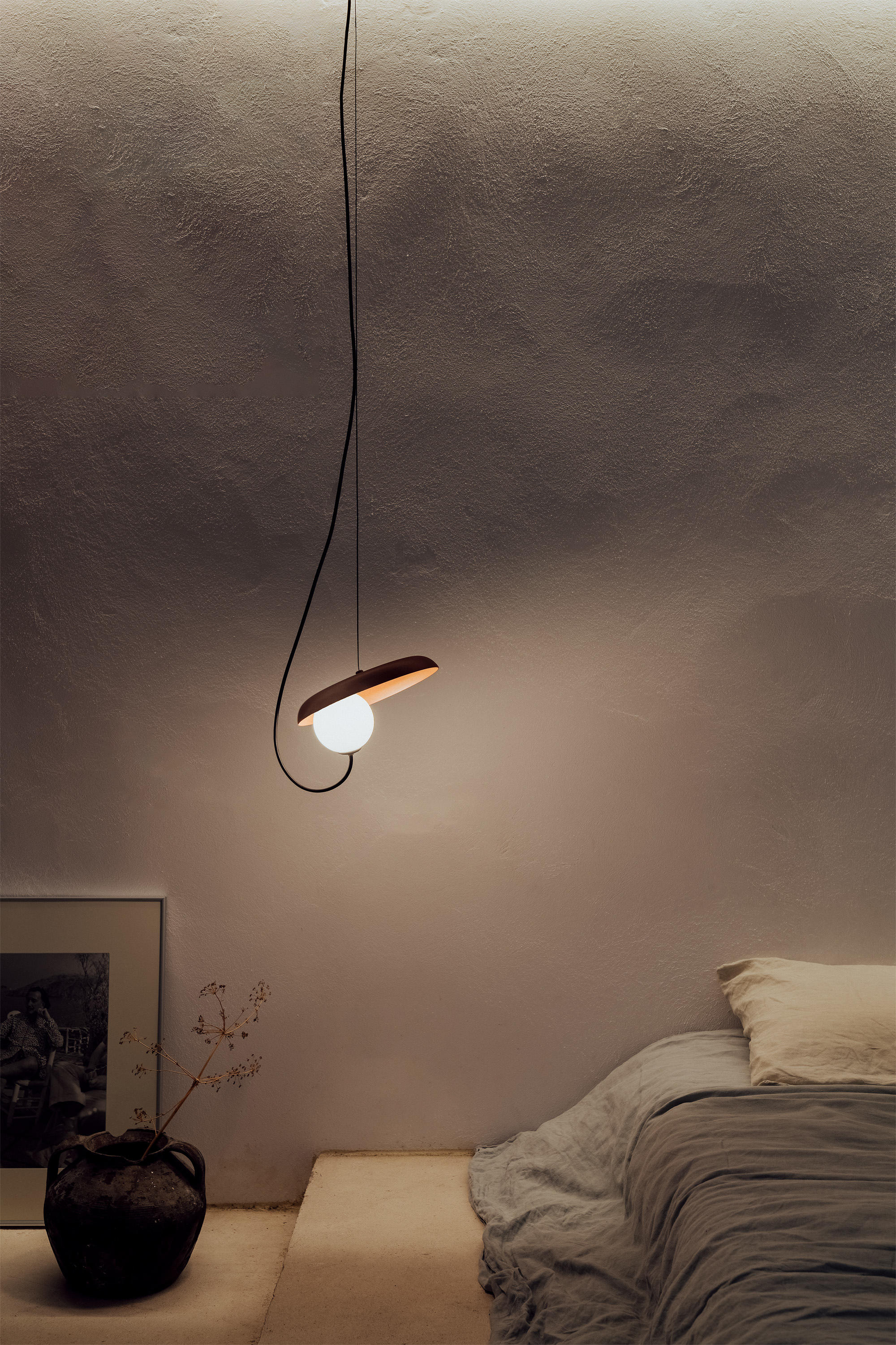 Acoustic Modern Disc Glass Pendant Lamp - Lamp Copper