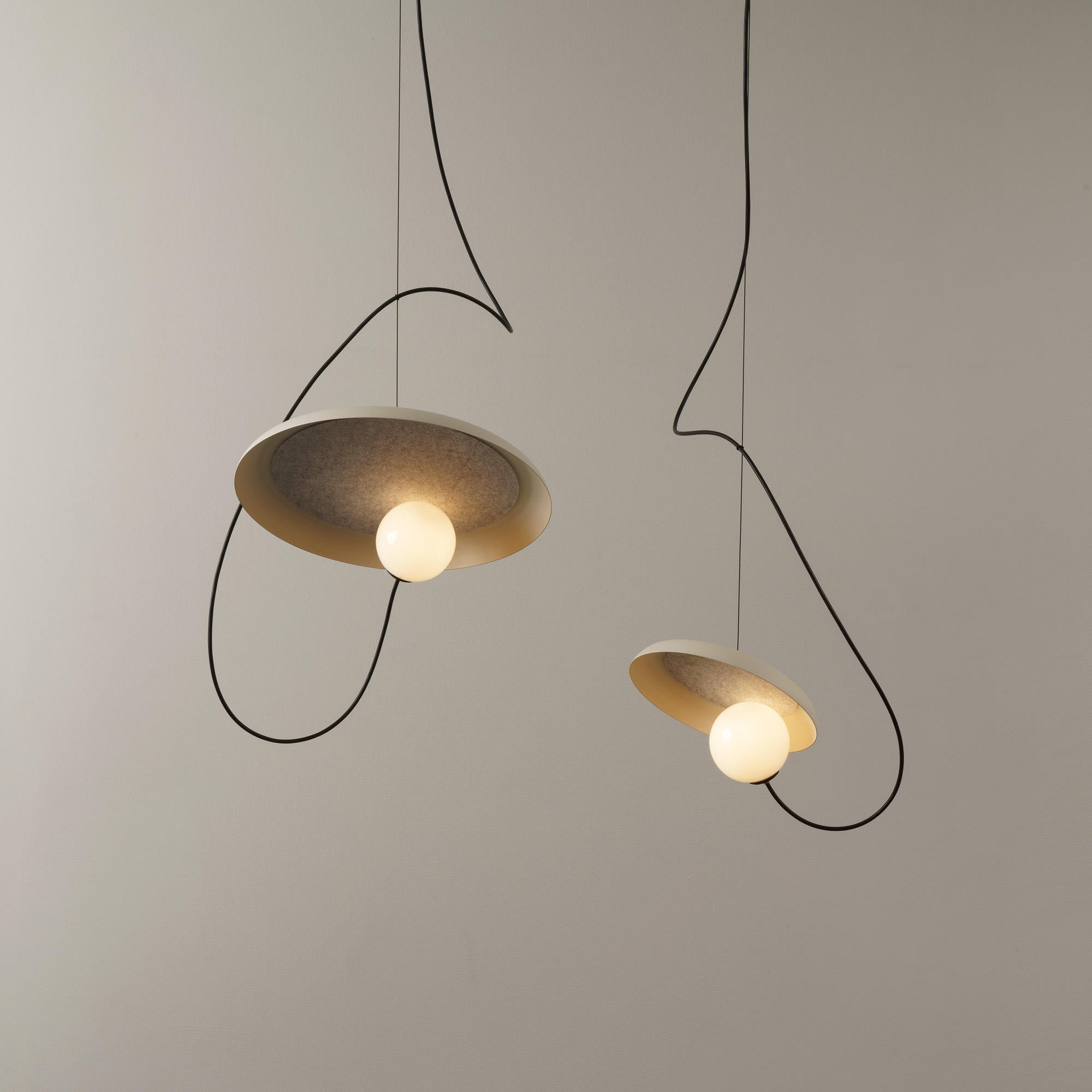 Acoustic Modern Disc Glass Pendant Lamp - Lamp Copper
