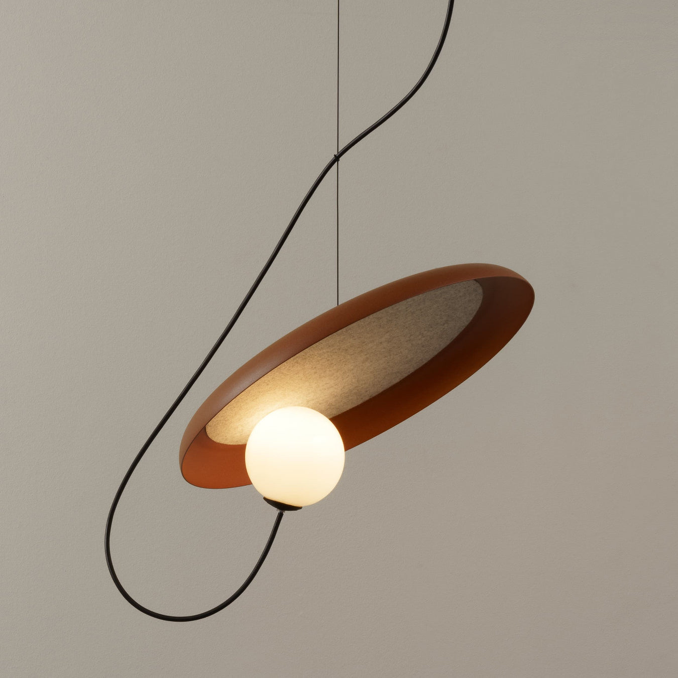 Acoustic Modern Disc Glass Pendant Lamp - Lamp Copper