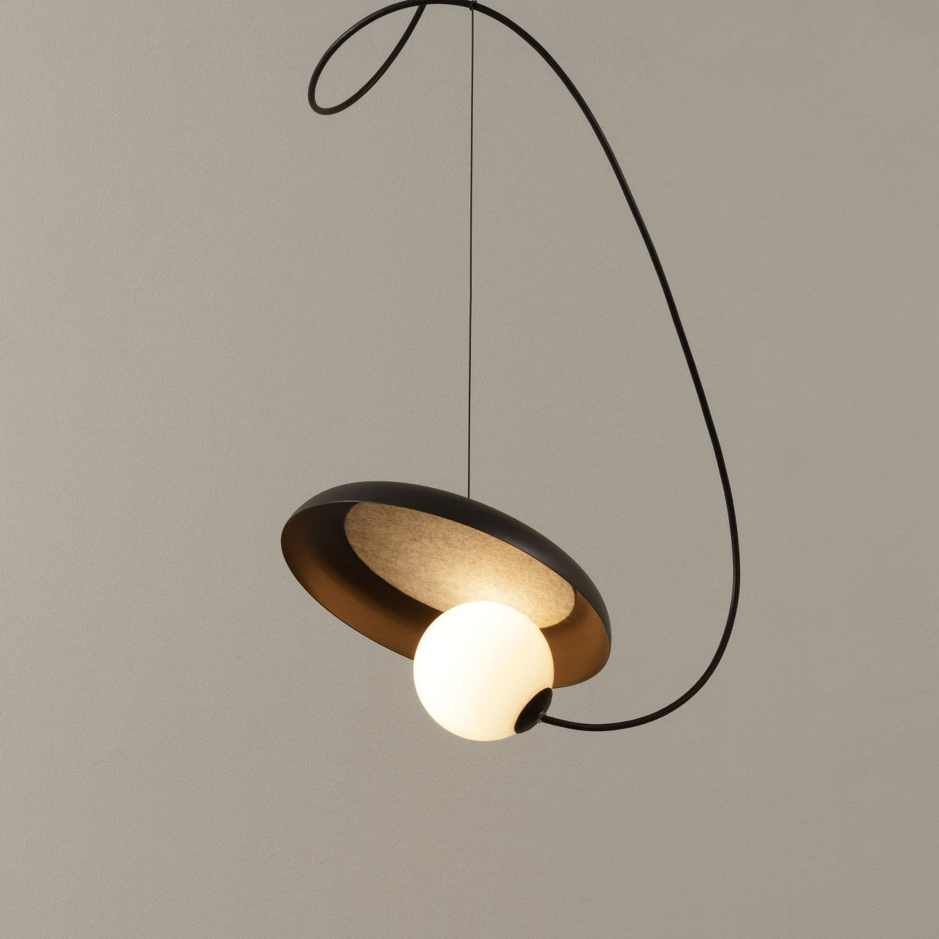 Acoustic Modern Disc Glass Pendant Lamp - Lamp Copper