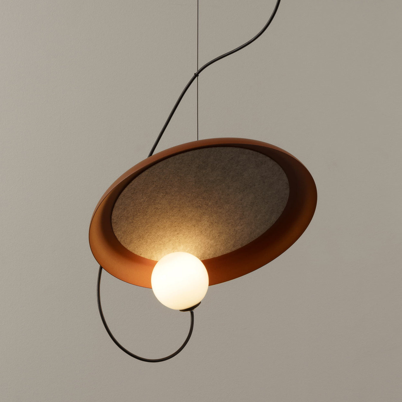 Acoustic Modern Disc Glass Pendant Lamp - Lamp Copper