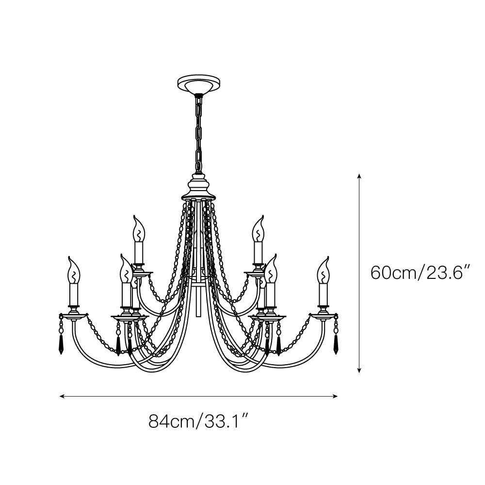 Acroma Modern Traditional Crystal Chandelier - Lamp Copper