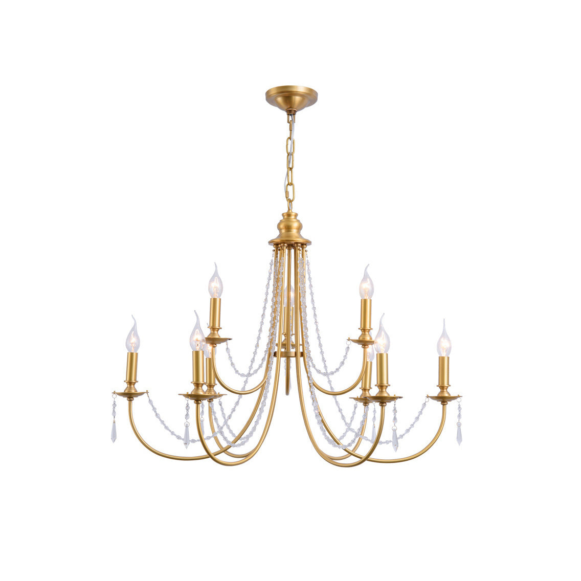 Acroma Modern Traditional Crystal Chandelier - Lamp Copper