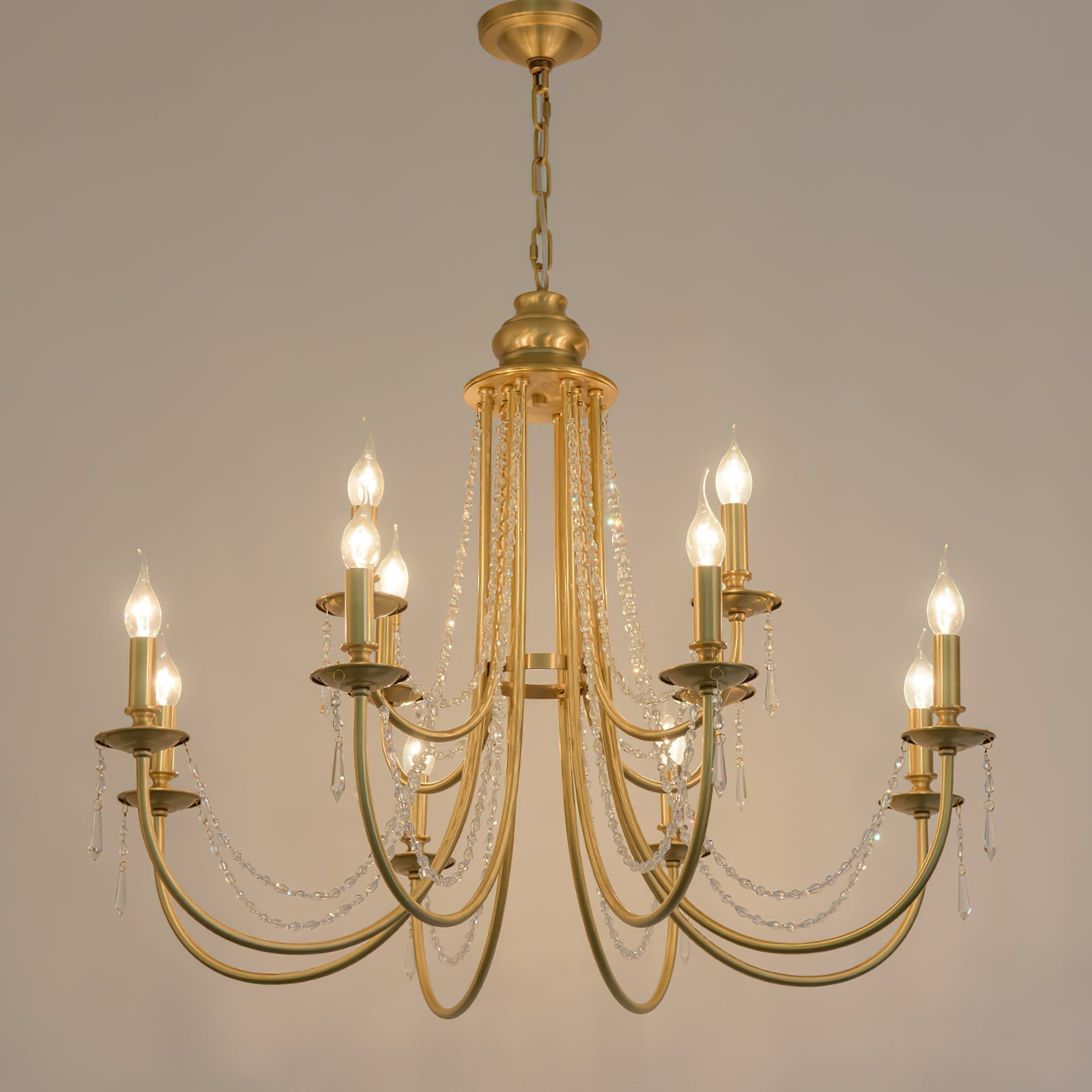 Acroma Modern Traditional Crystal Chandelier - Lamp Copper