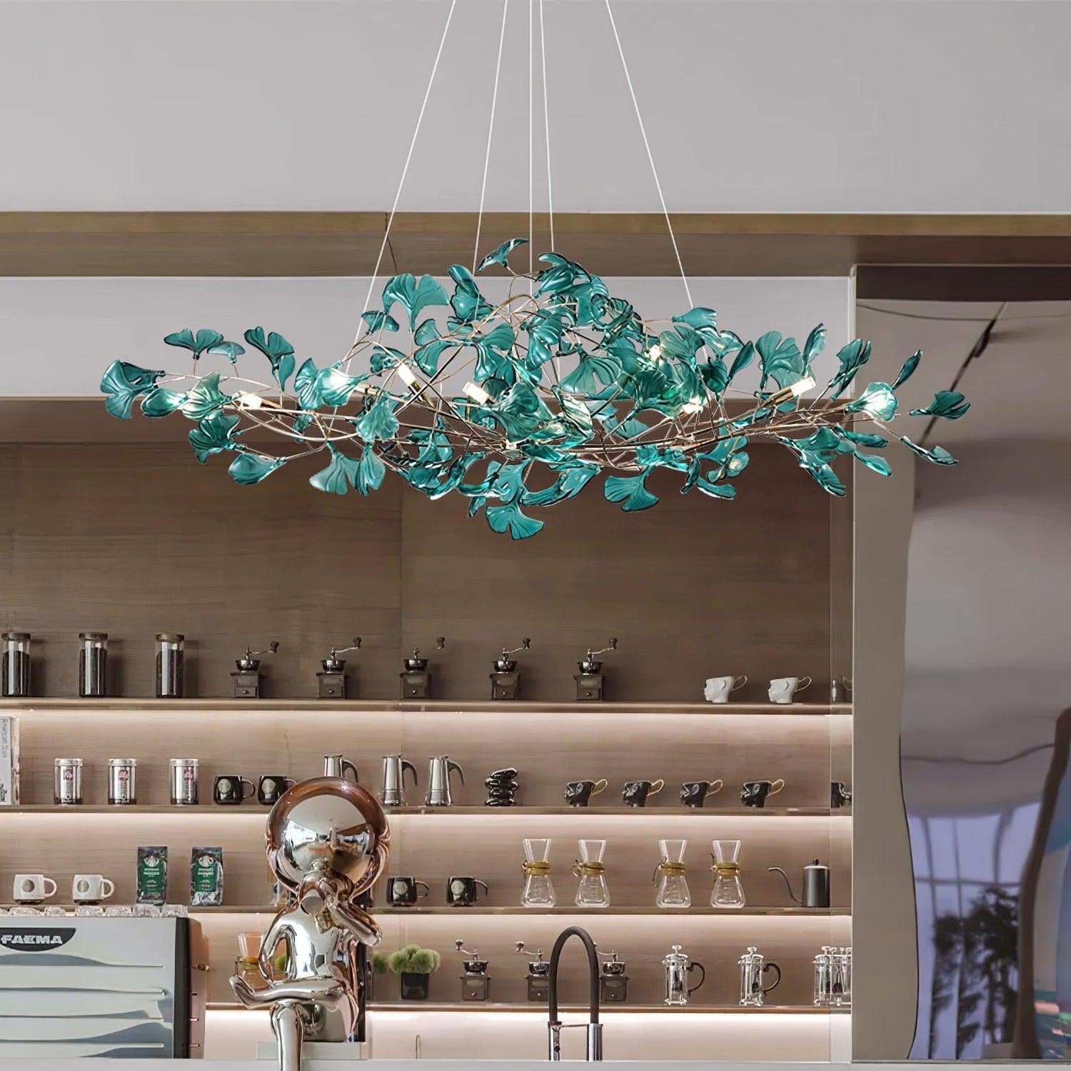 Olivia Lampadari in Acrilico a Forma di Ginkgo