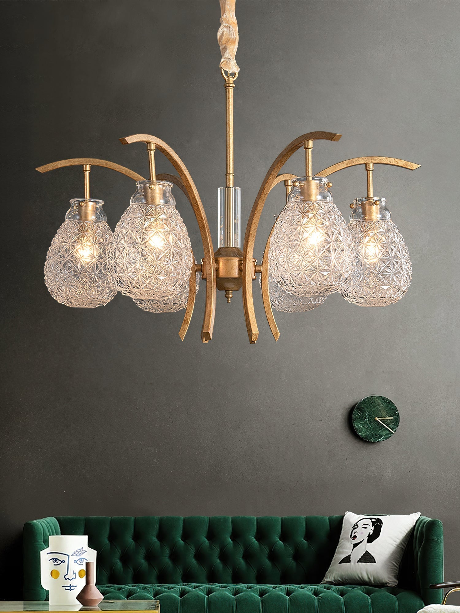 Adams Postmodern Luxury Glass Chandelier - Lamp Copper