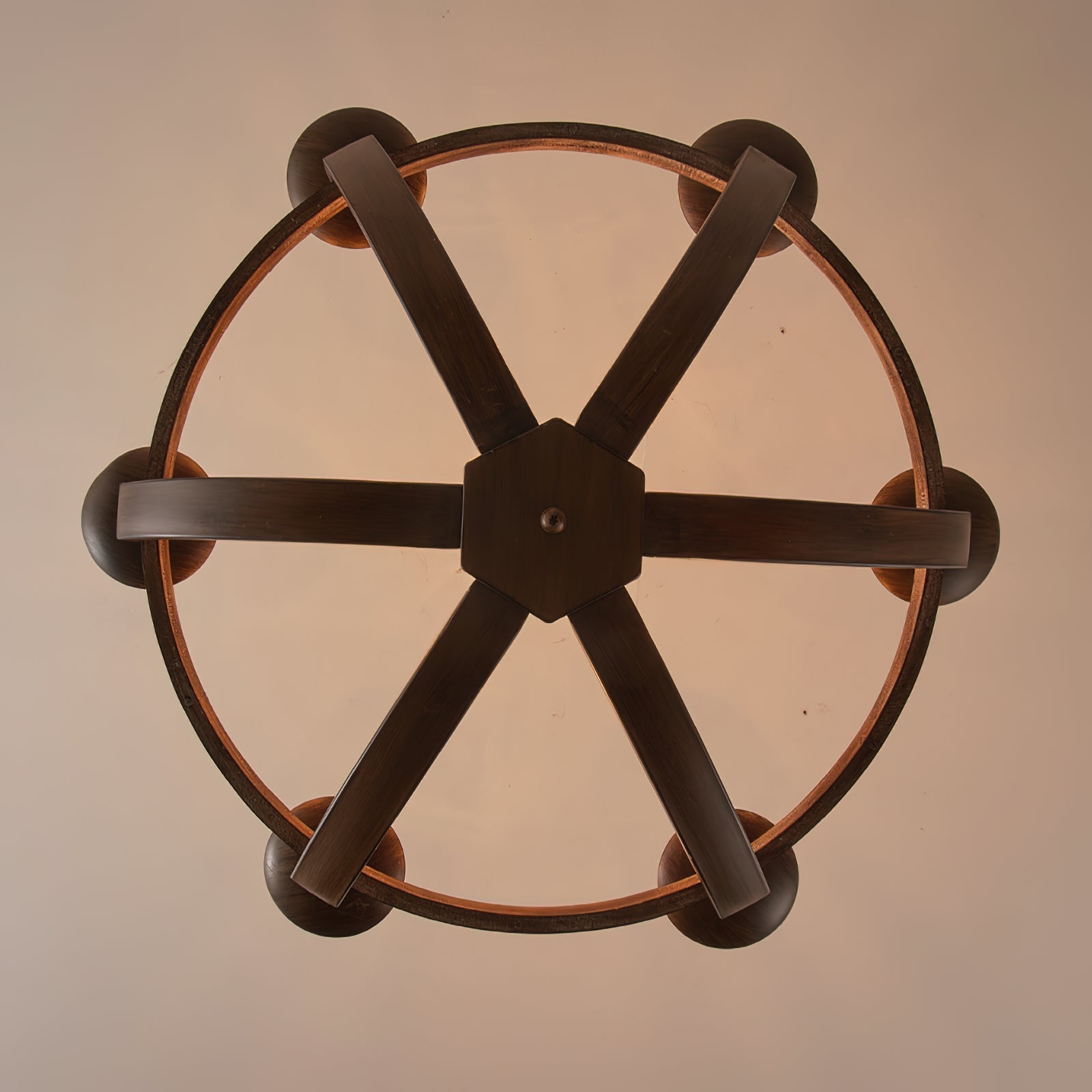 Adan Modern Traditional Wood Chandelier - Lamp Copper