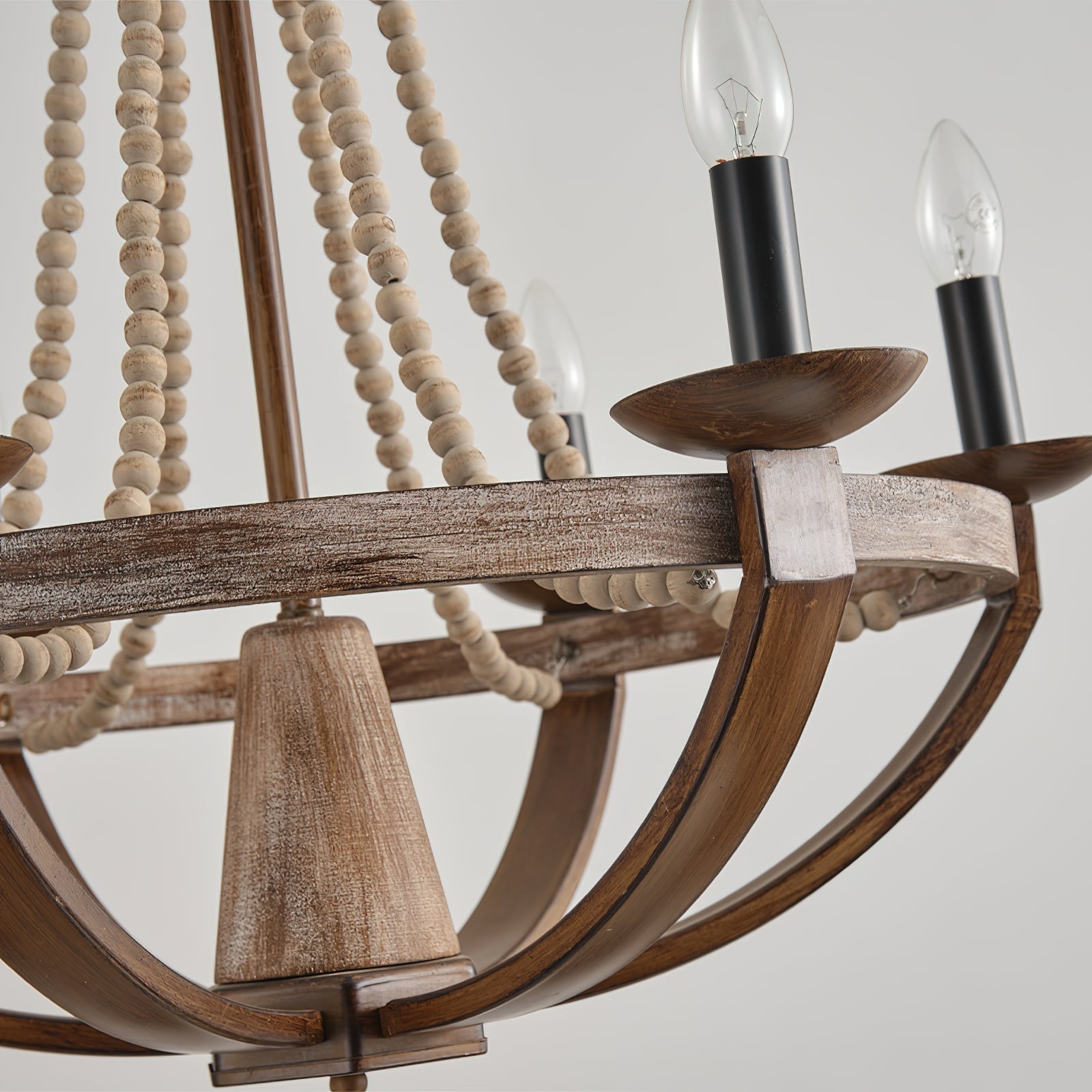 Adan Modern Traditional Wood Chandelier - Lamp Copper