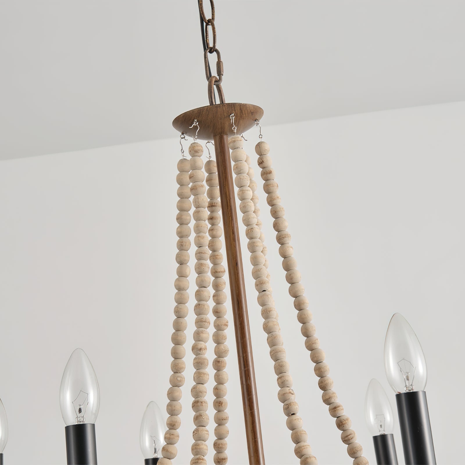 Adan Modern Traditional Wood Chandelier - Lamp Copper