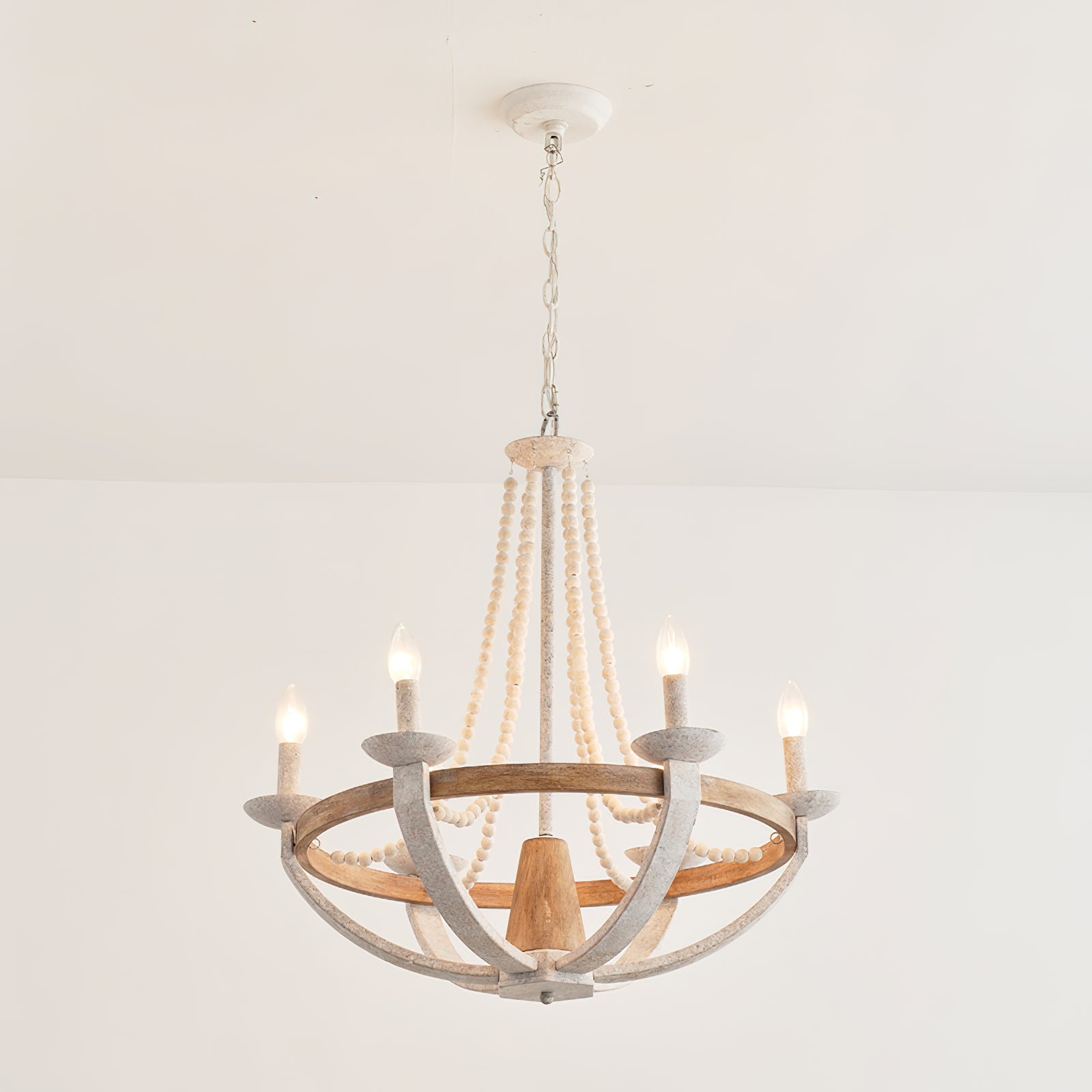 Adan Modern Traditional Wood Chandelier - Lamp Copper
