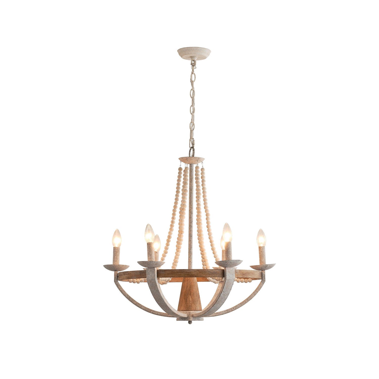 Adan Modern Traditional Wood Chandelier - Lamp Copper