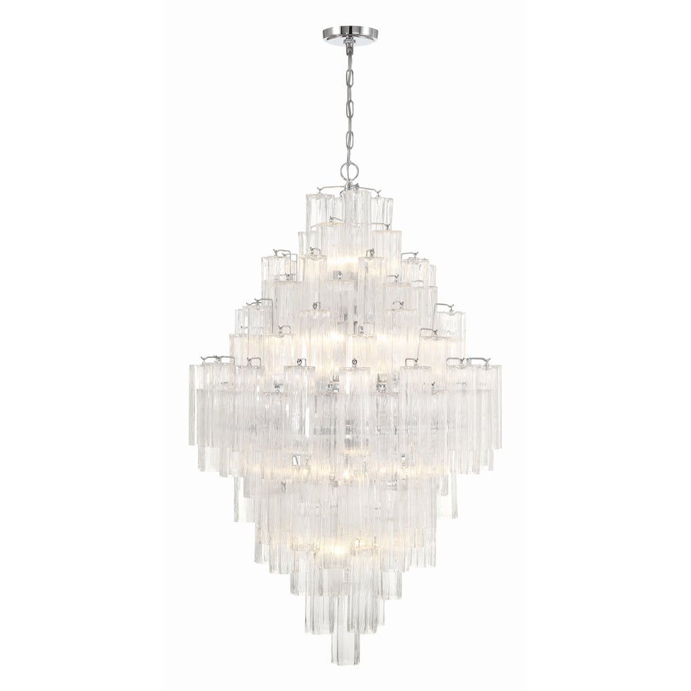 Aurora Diamond Chandelier Glass Tube Layered Amber - Neutralighting