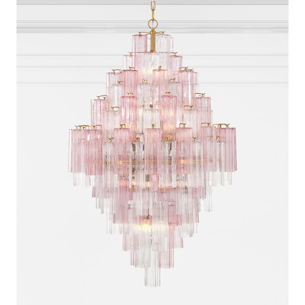 Aurora Diamond Chandelier Glass Tube Layered Amber - Neutralighting