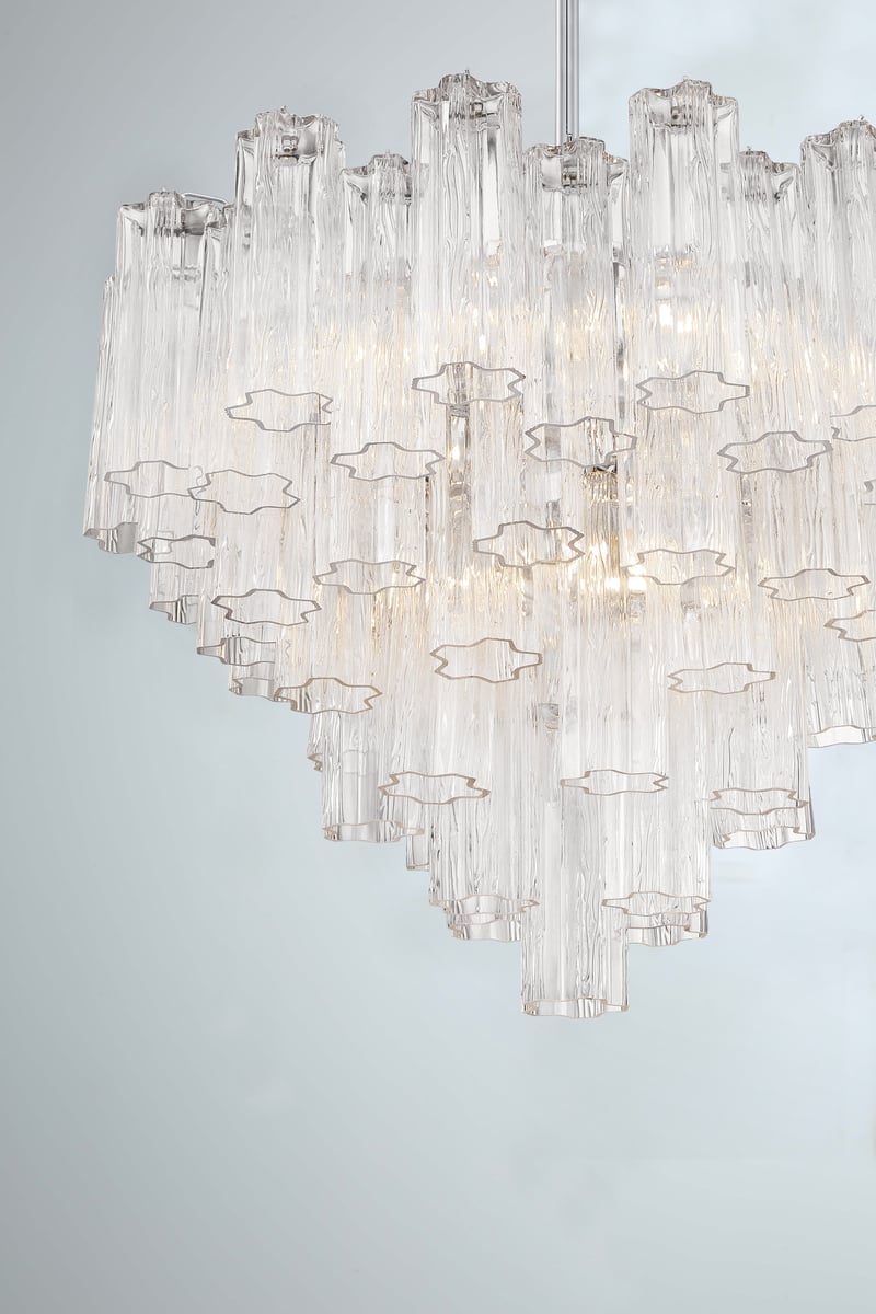 Aurora Murano Chandelier Glass Tube Layered Amber - Neutralighting
