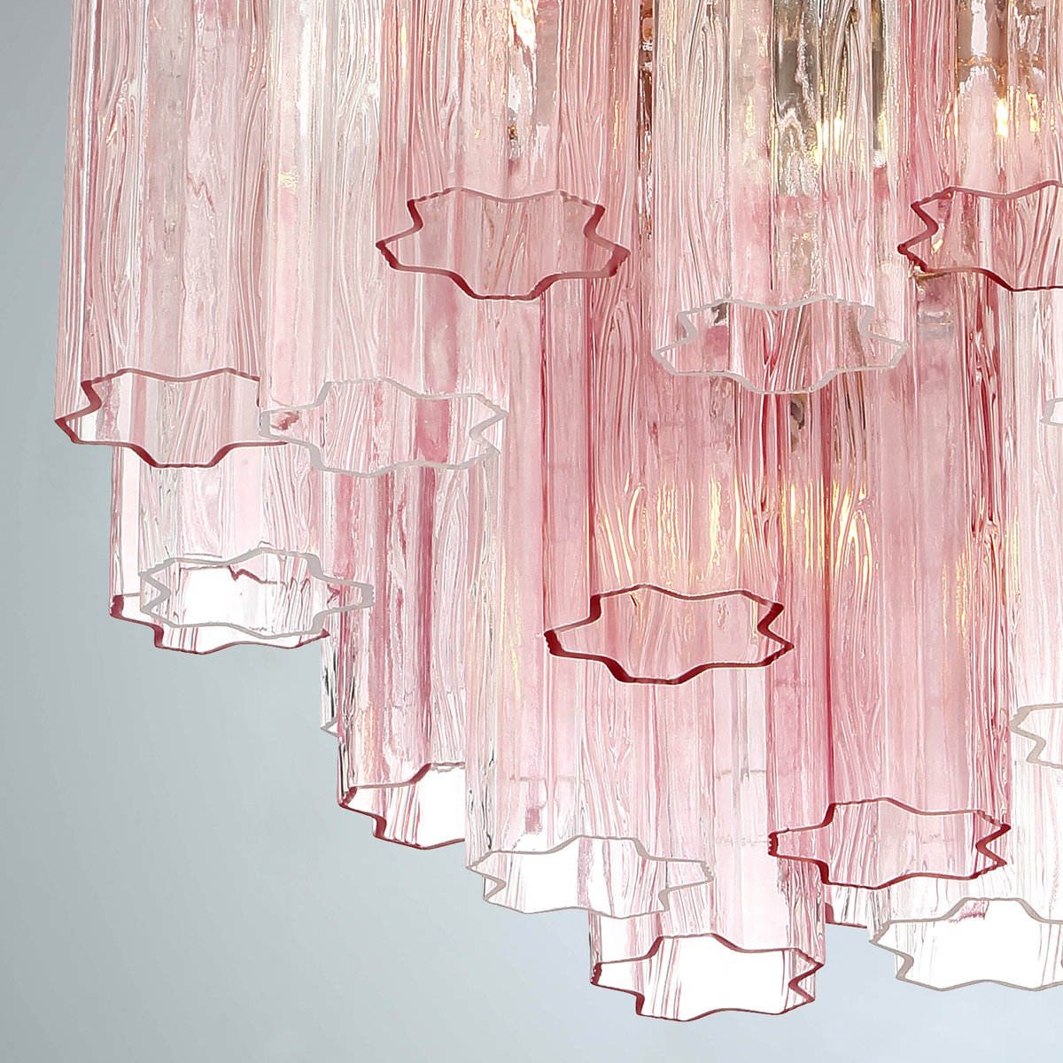 Aurora Murano Chandelier Glass Tube Layered Amber - Neutralighting