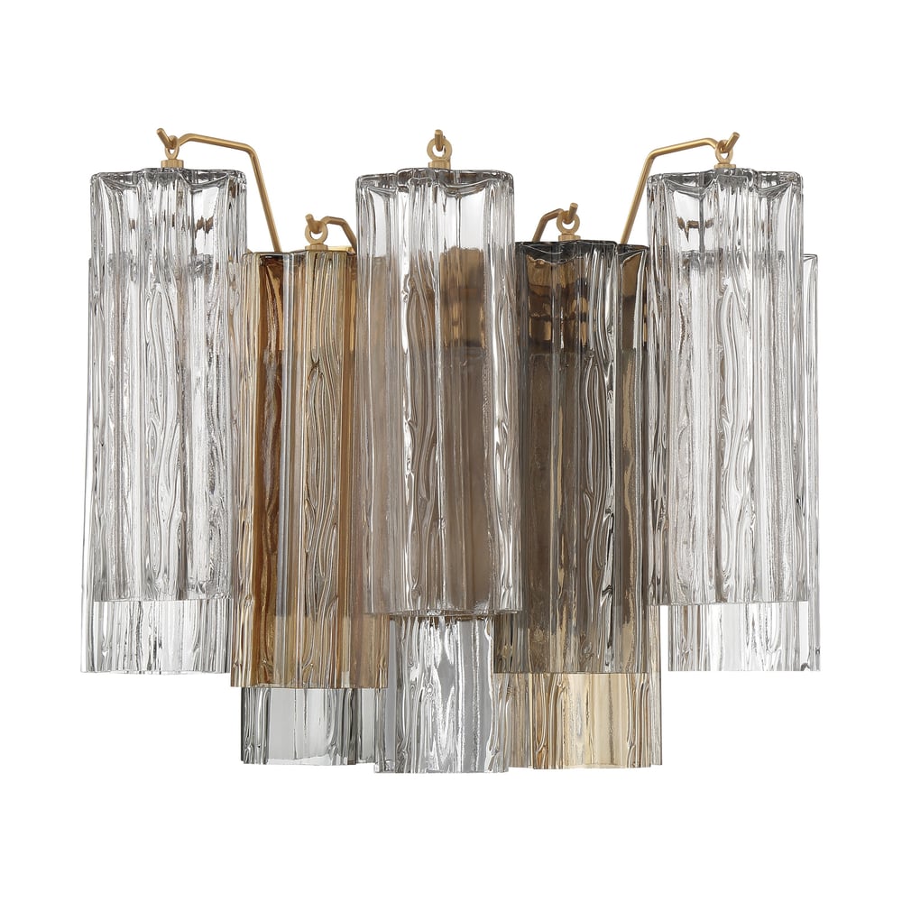 Aurora Wall Light Tronchi Glass Tube Tiered Amber Modern - Neutralighting