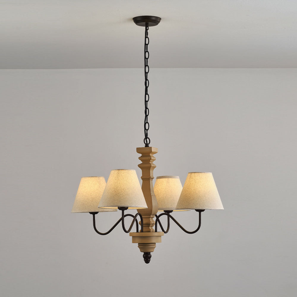 Adela Traditional Luxury Wood Chandelier - Lamp Copper