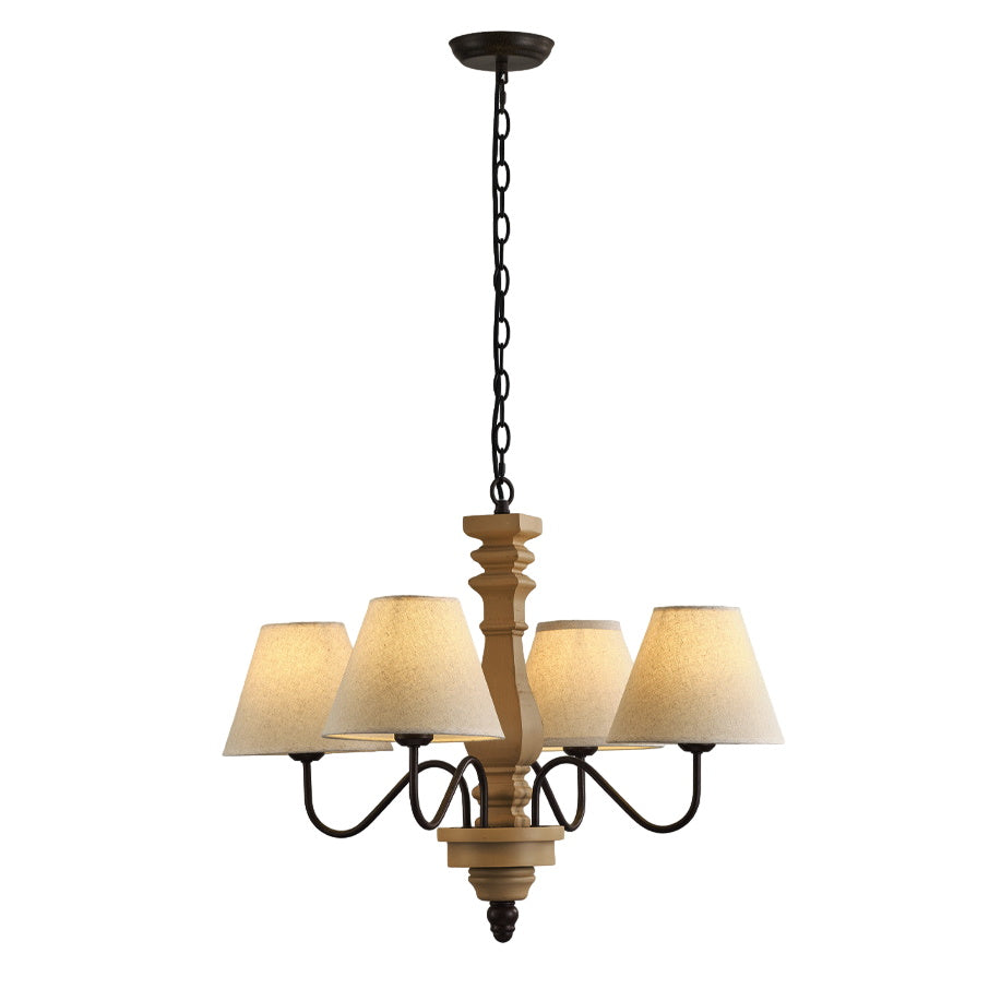 Adela Traditional Luxury Wood Chandelier - Lamp Copper