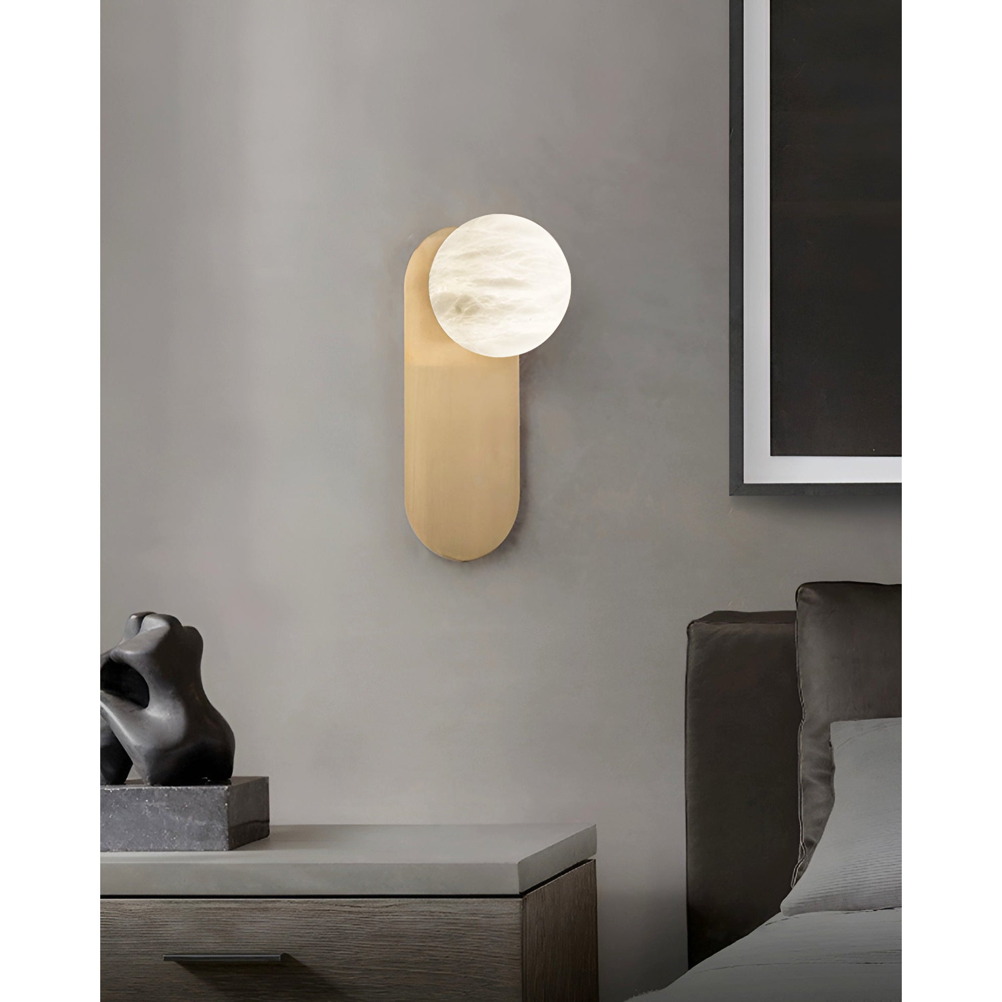 Adrion Modern Alabaster Metal Wall Lamp - Lamp Copper