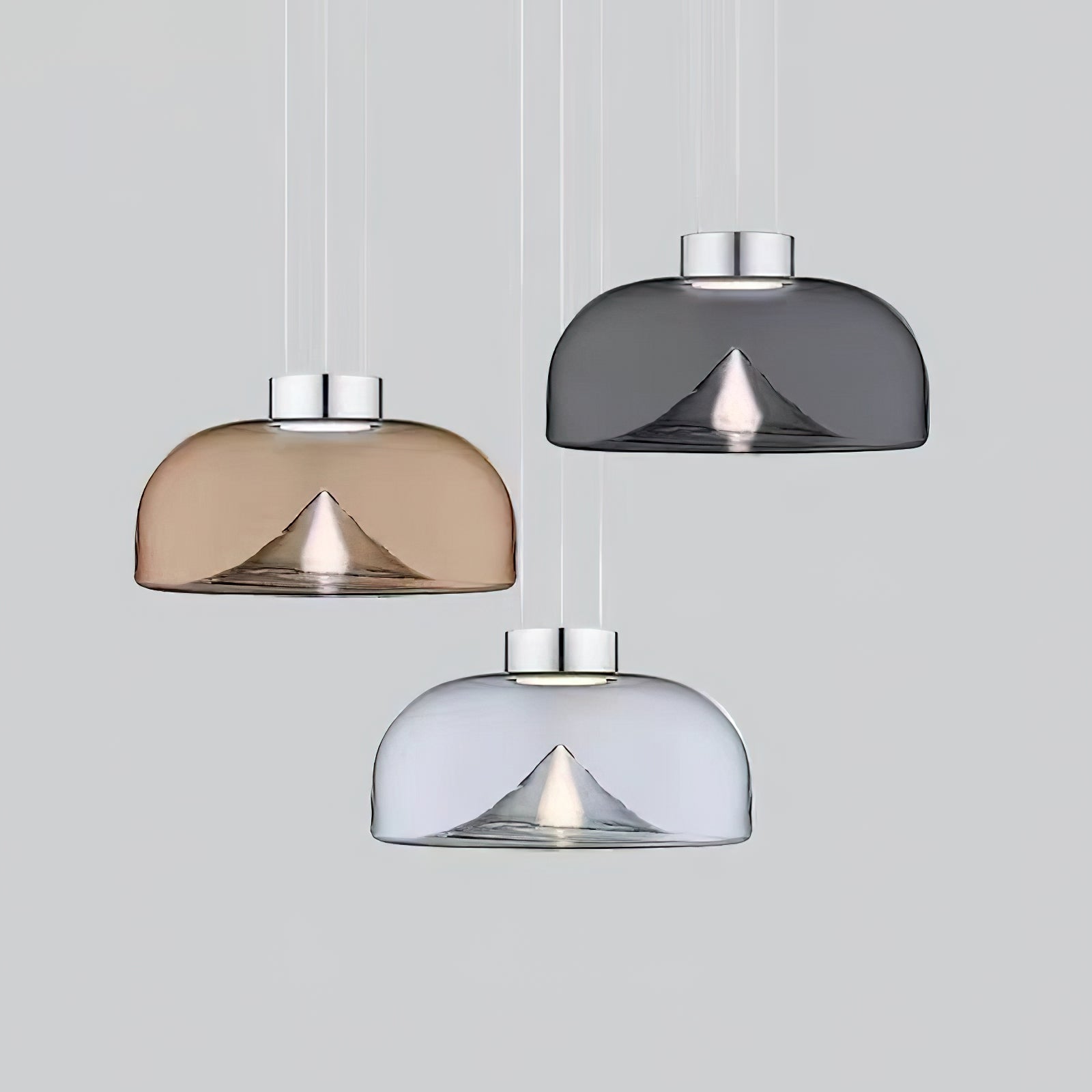 Aella Modern Minimalist Glass Pendant Light - Lamp Copper