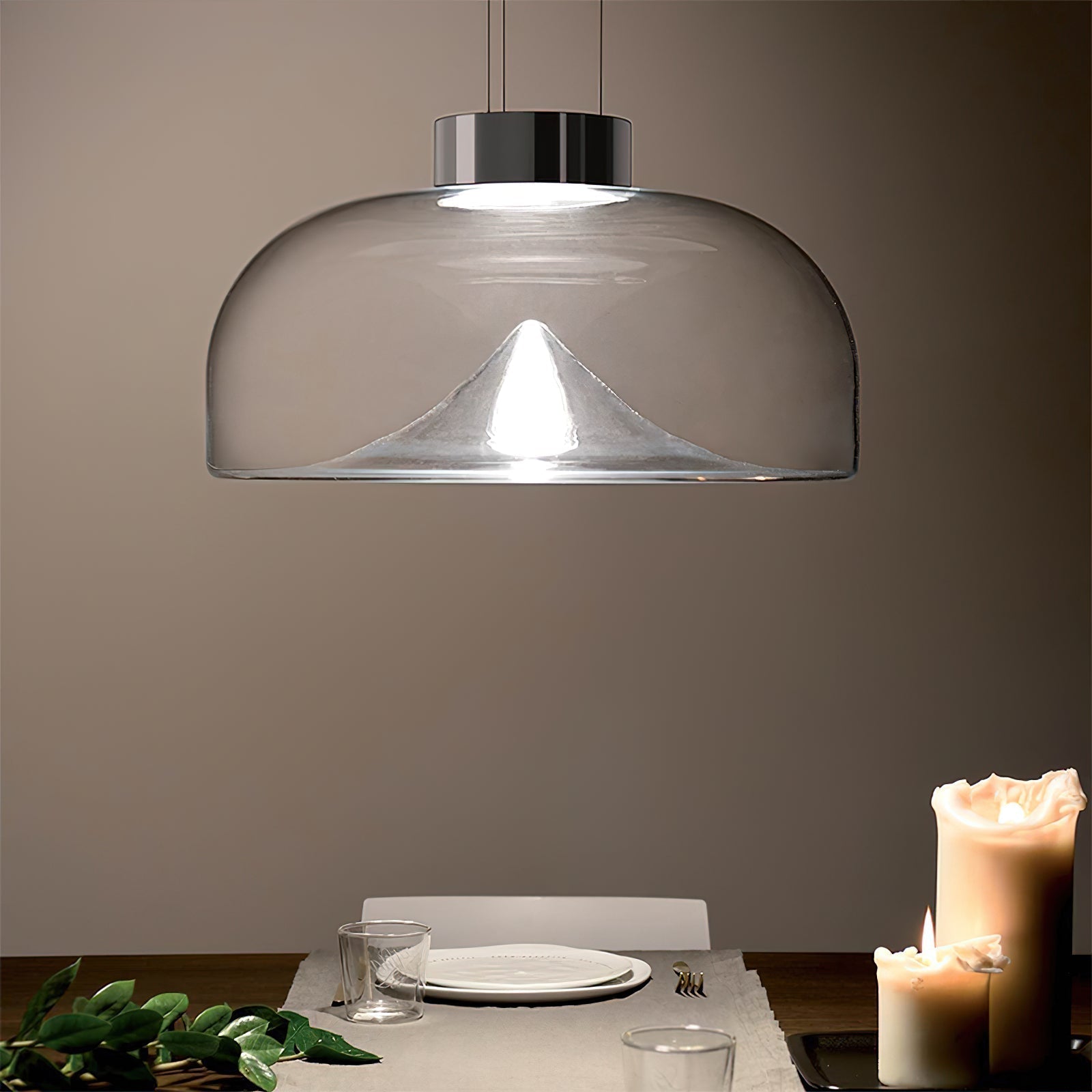 Aella Modern Minimalist Glass Pendant Light - Lamp Copper
