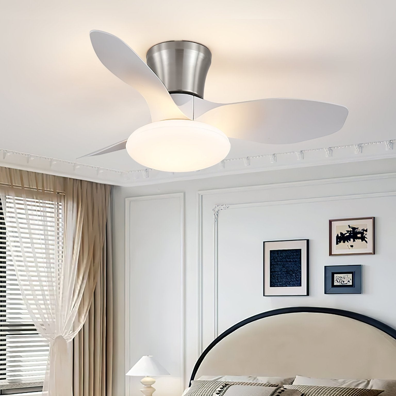 Ventilatore da Soffitto Velora Moderno in Legno con Luce, telecomando incluso