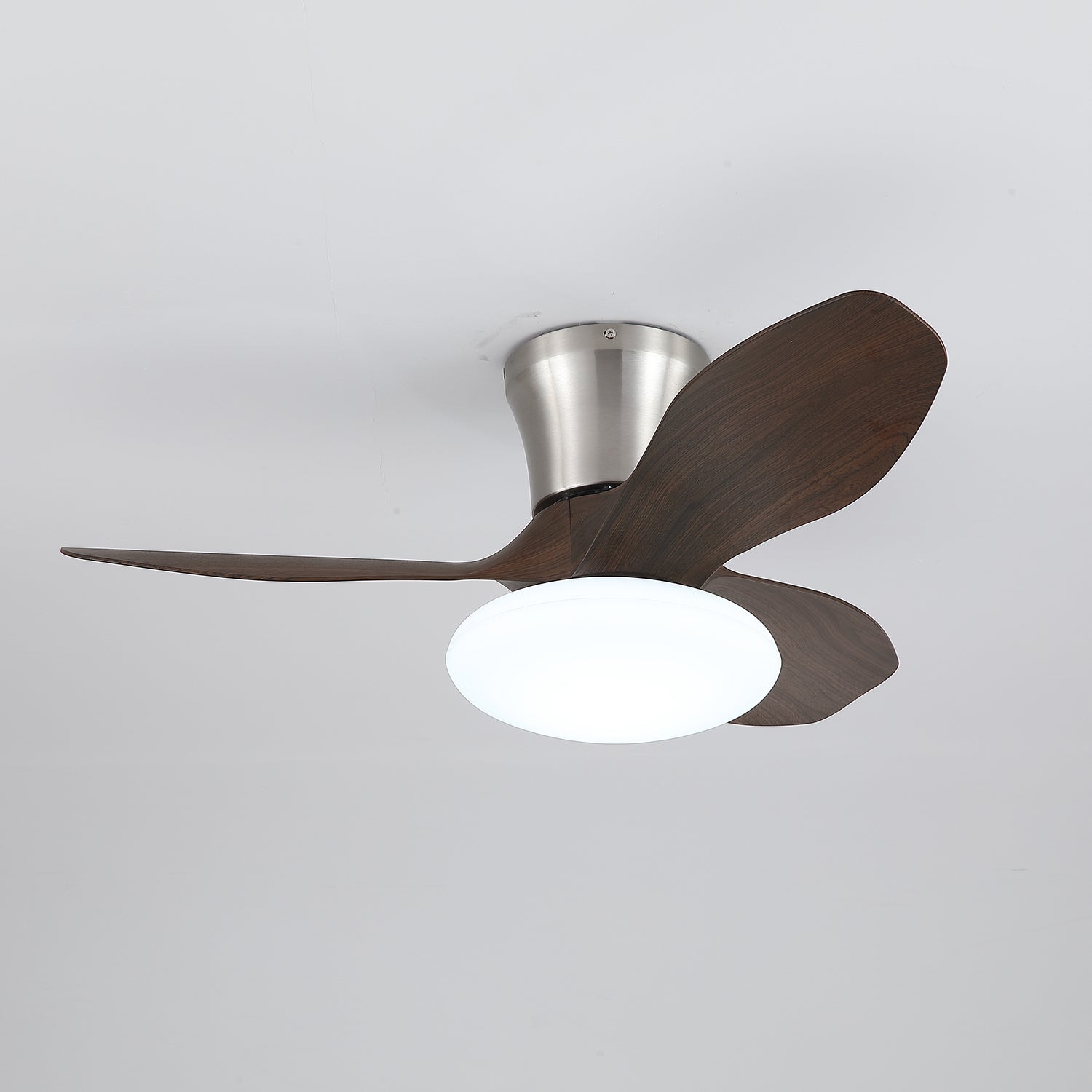 Ventilatore da Soffitto Velora Moderno in Legno con Luce, con diffusore in acrilico