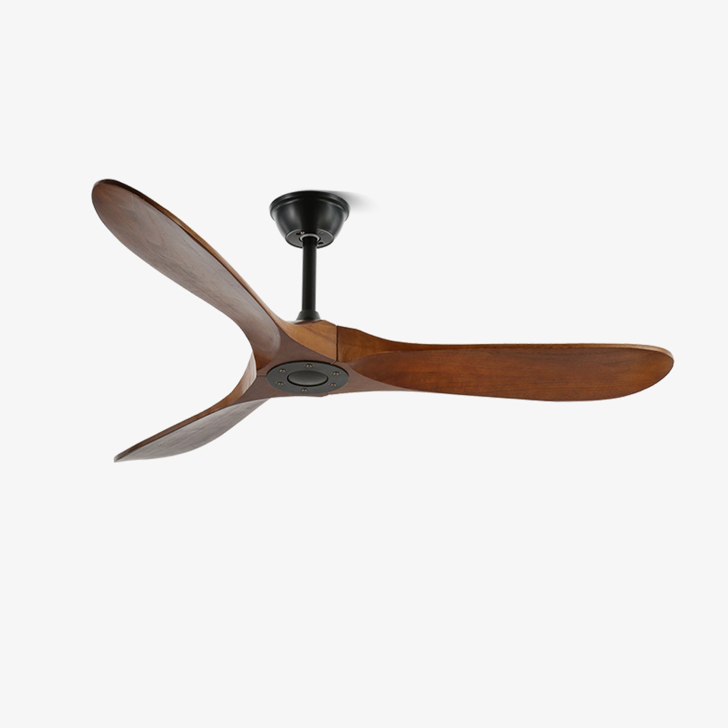 Ventilatore da soffitto Aviona in legno in un soggiorno moderno.