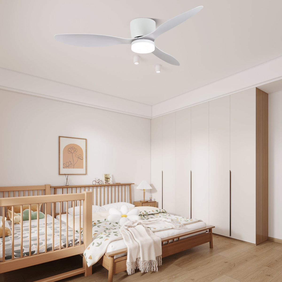 Profilo laterale del ventilatore da soffitto Brinor minimalista