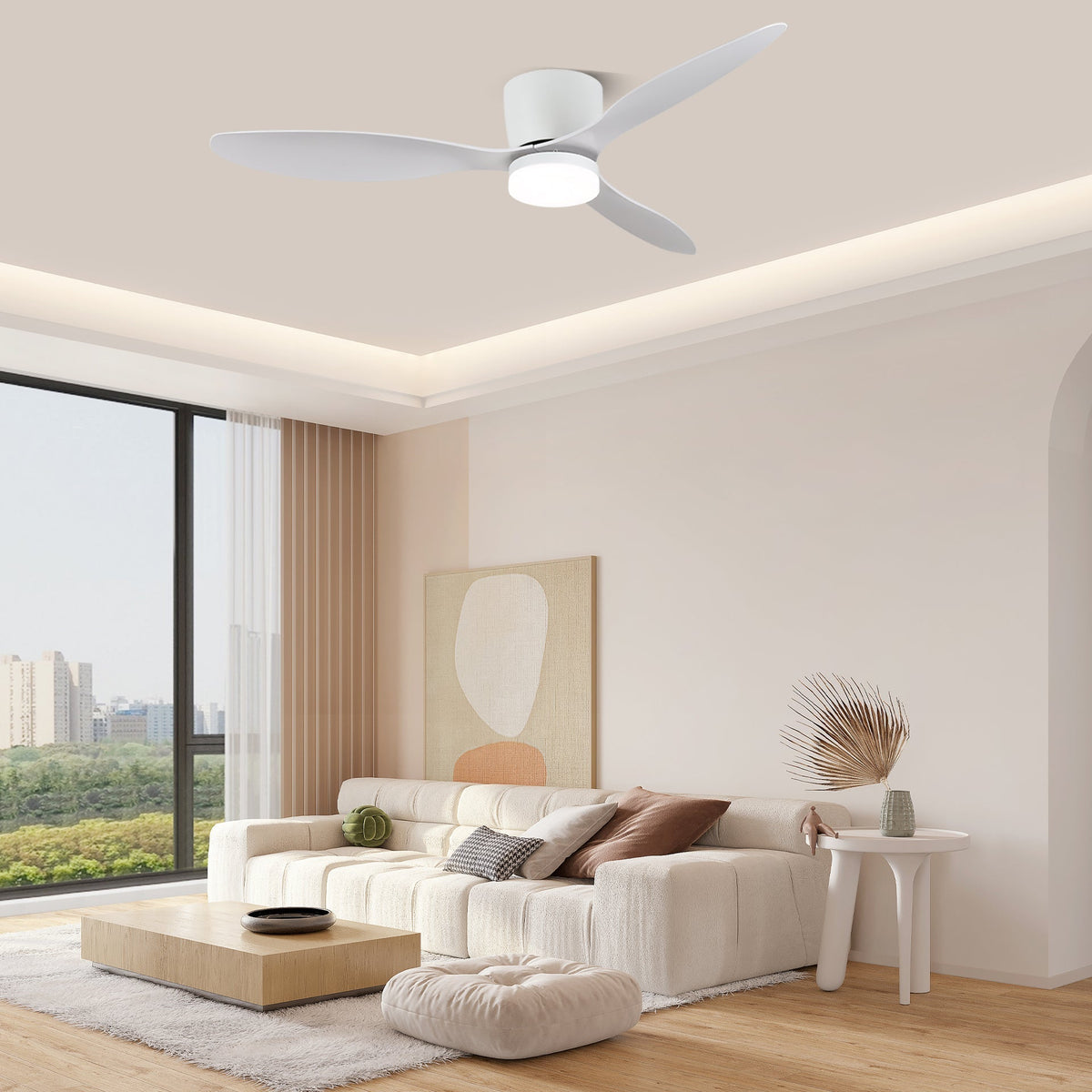 Vista dall'alto del design elegante del ventilatore Brinor