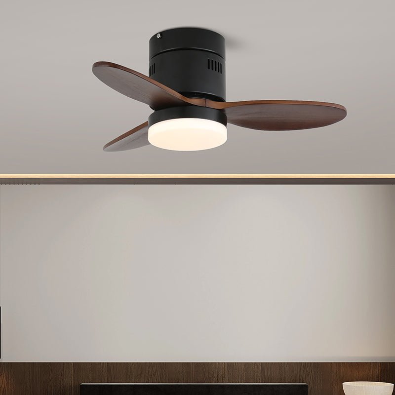 Ventilatore da Soffitto con Luce Eris Minimalista in Legno con finitura Legno di Noce