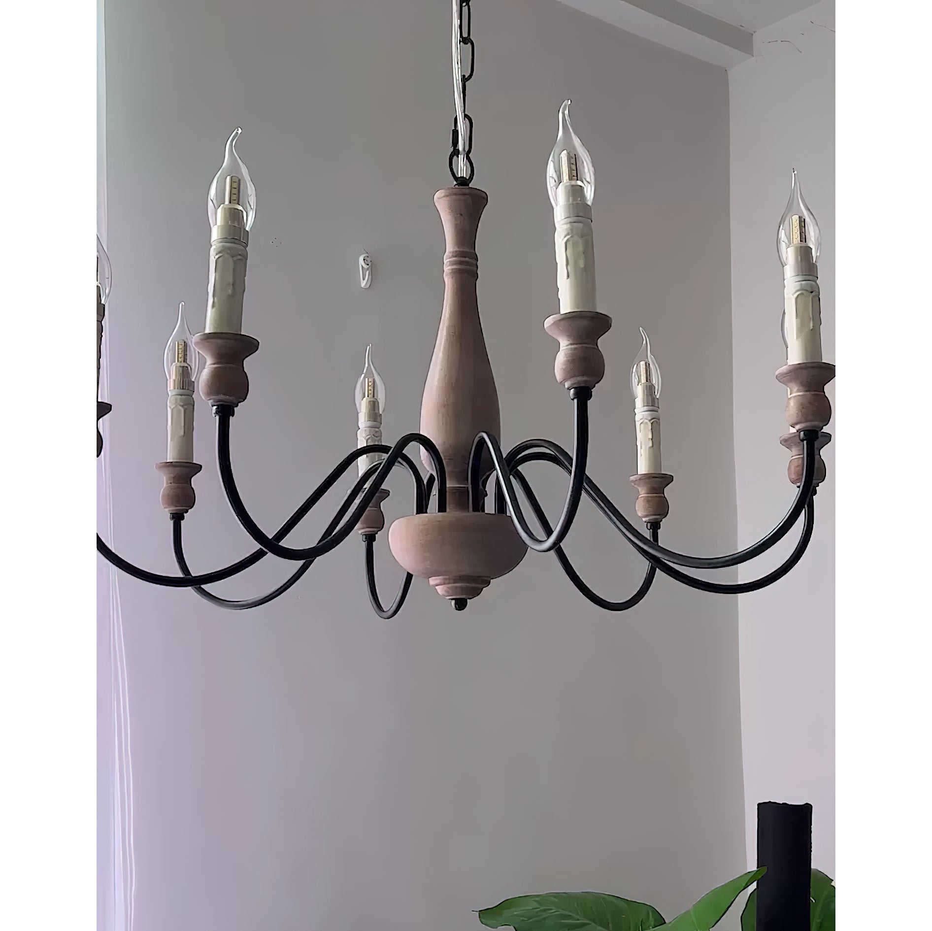 Afralia Modern Industrial Wooden Chandelier - Lamp Copper