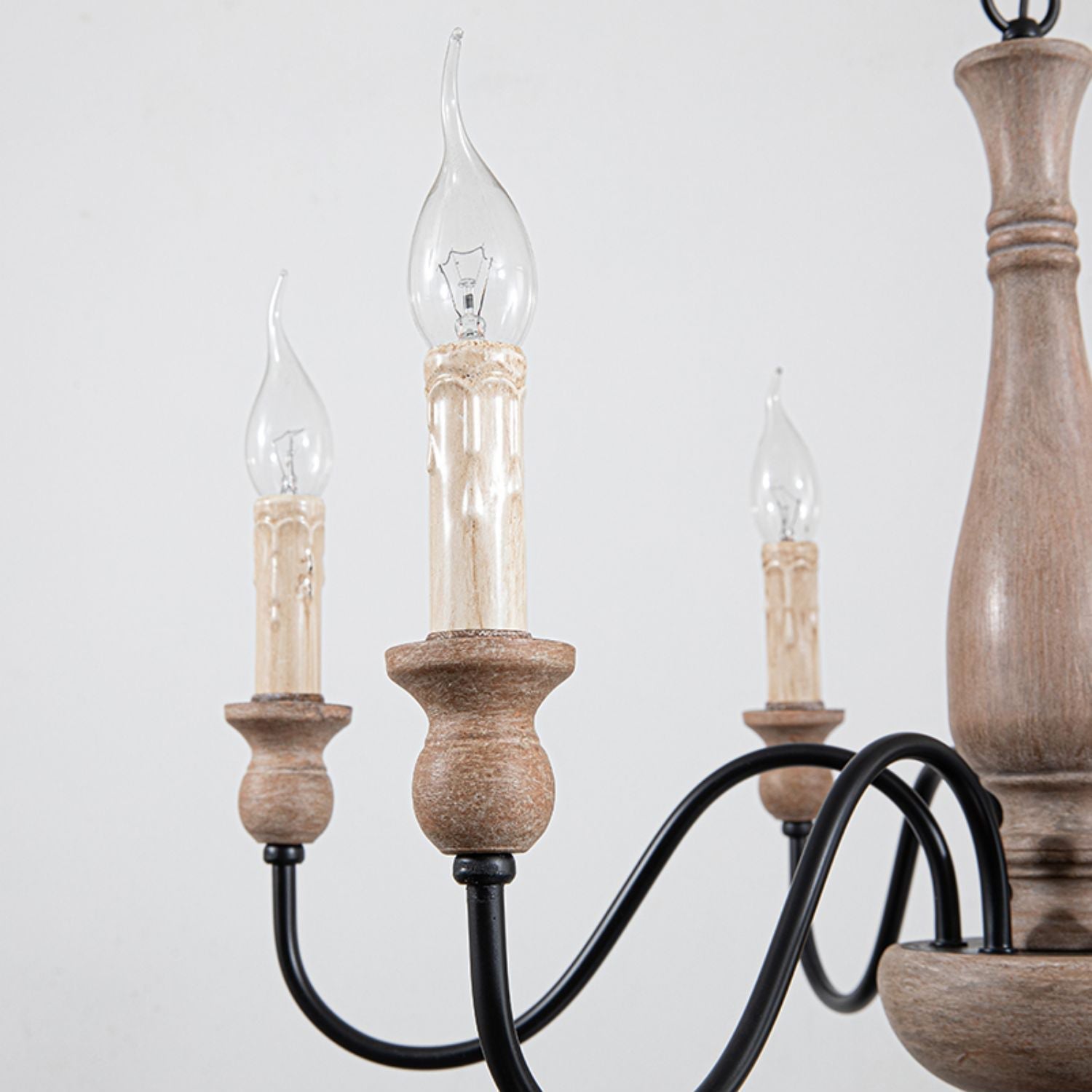 Afralia Modern Industrial Wooden Chandelier - Lamp Copper