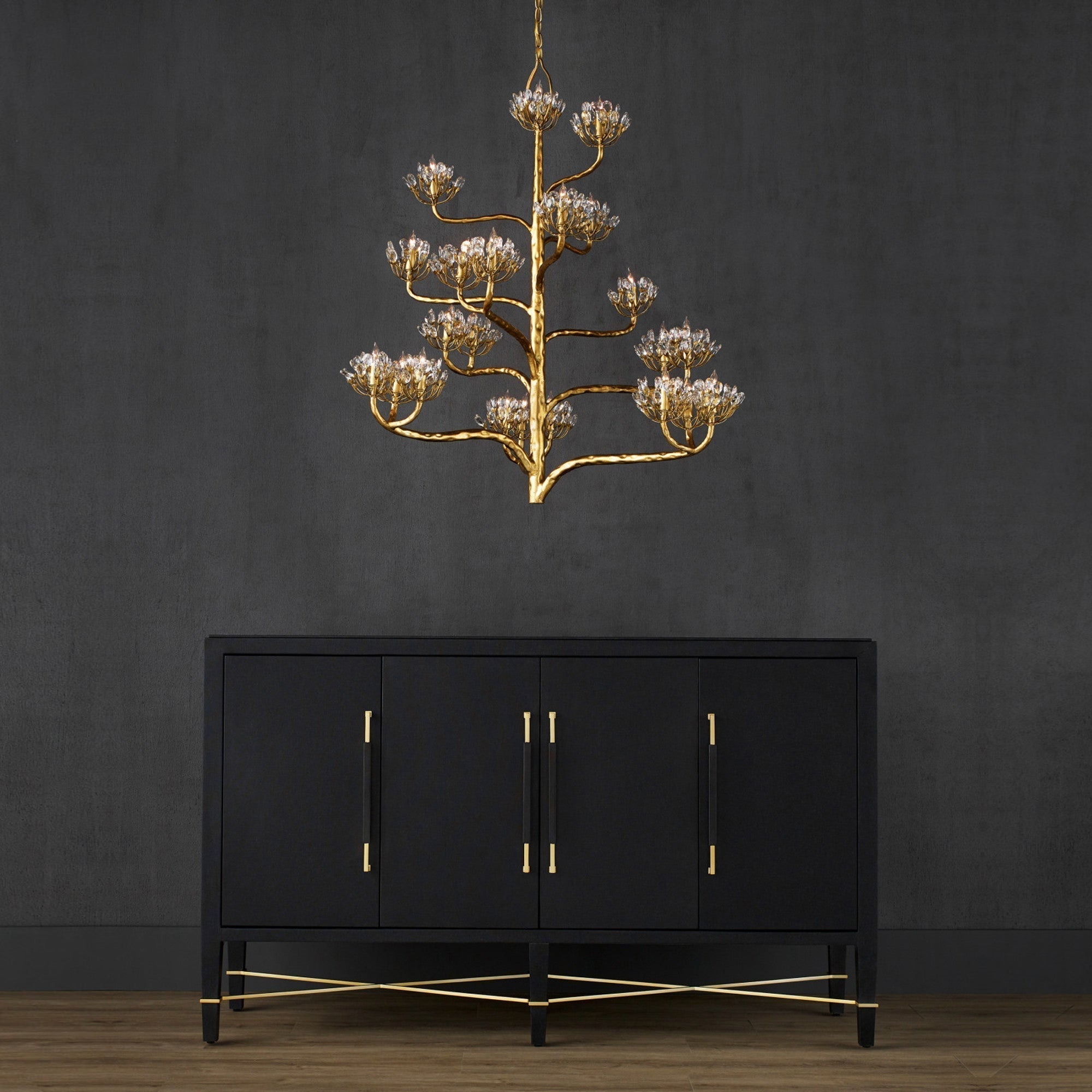 Agave Postmodern Luxury Americana Crystal Chandelier - Lamp Copper