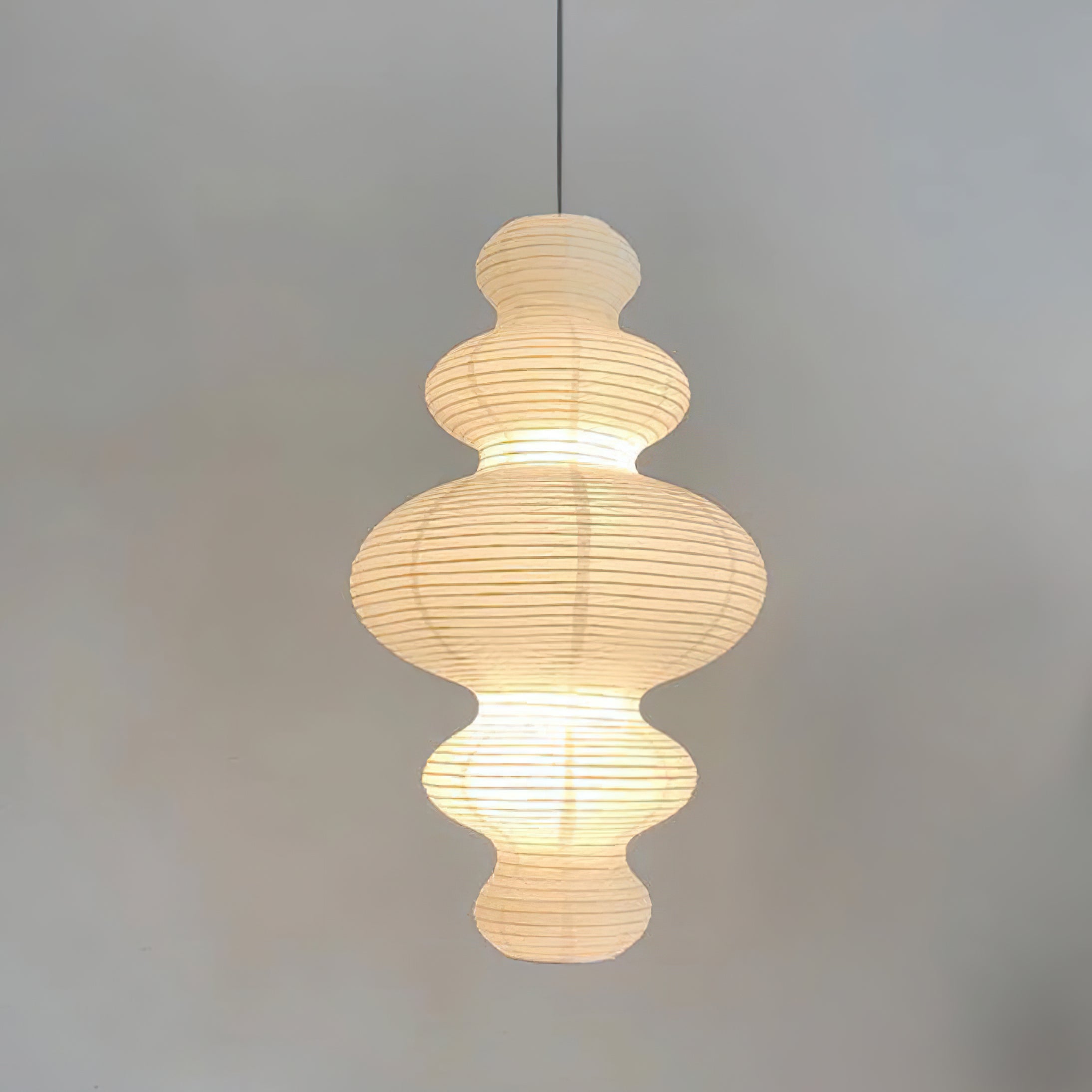 Ritta Lampada a Sospensione Giapponese Scultorea in Carta Plug-In