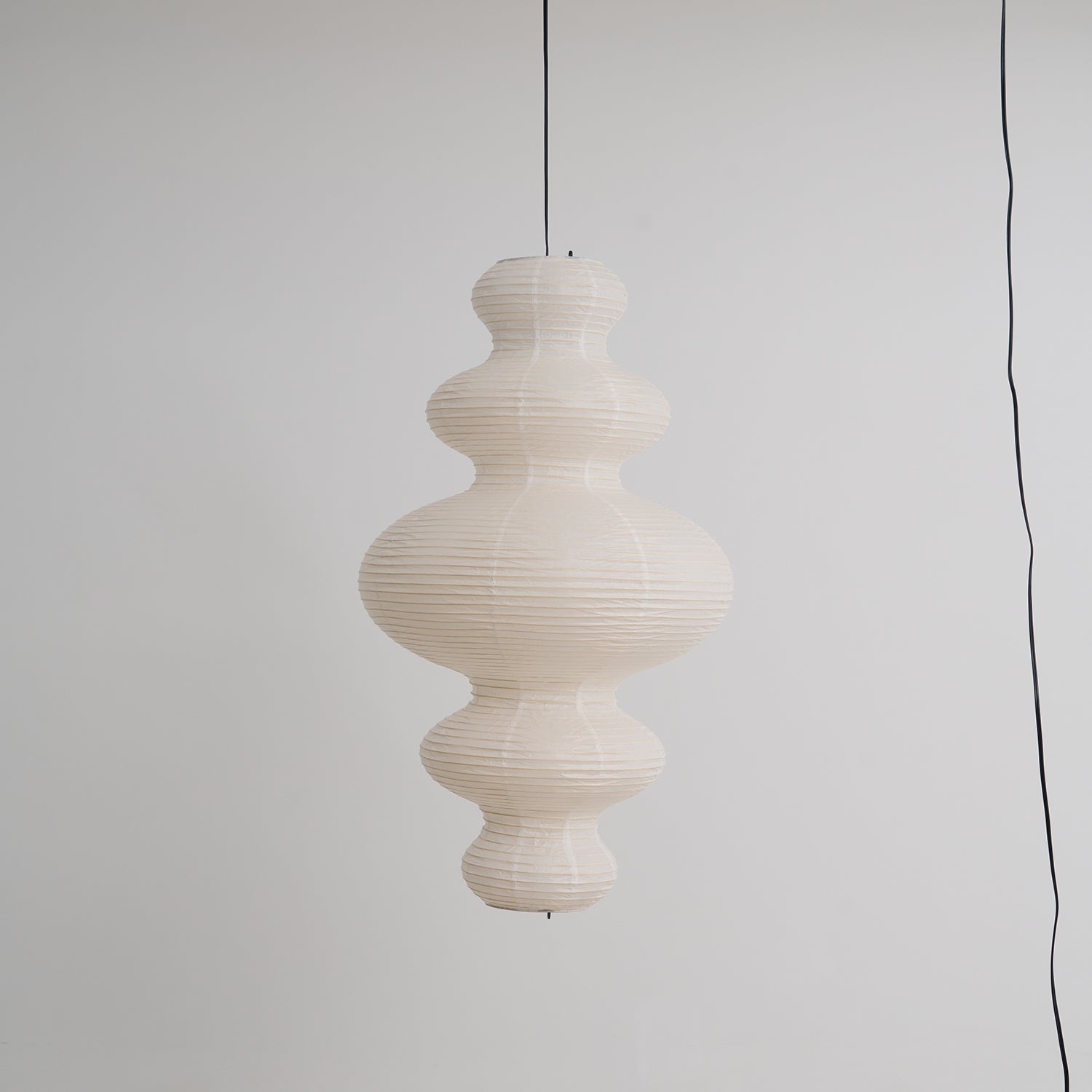 Ritta Lampada a Sospensione Giapponese Scultorea in Carta Plug-In